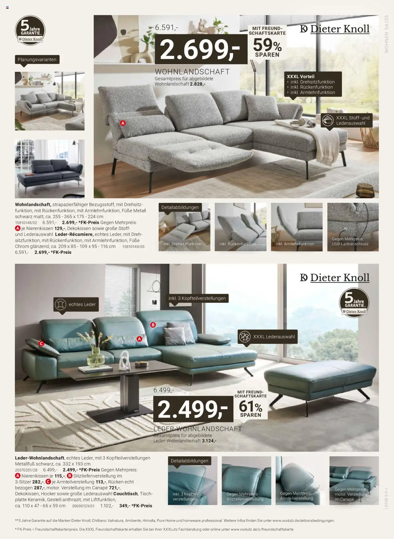 XXXL Lutz Dieter Knoll Spezial - gültig ab dem 04.08.2025 | Seite: 5 | Produkte: Wohnlandschaft, Hocker, Tisch