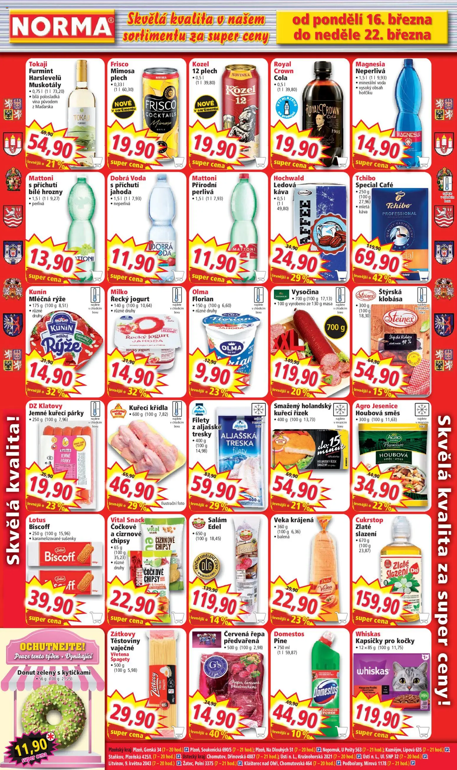Norma leták od 16.03.2026 | Strana: 6 | Produkty: Párky, Klobása, Filet, Minerální voda