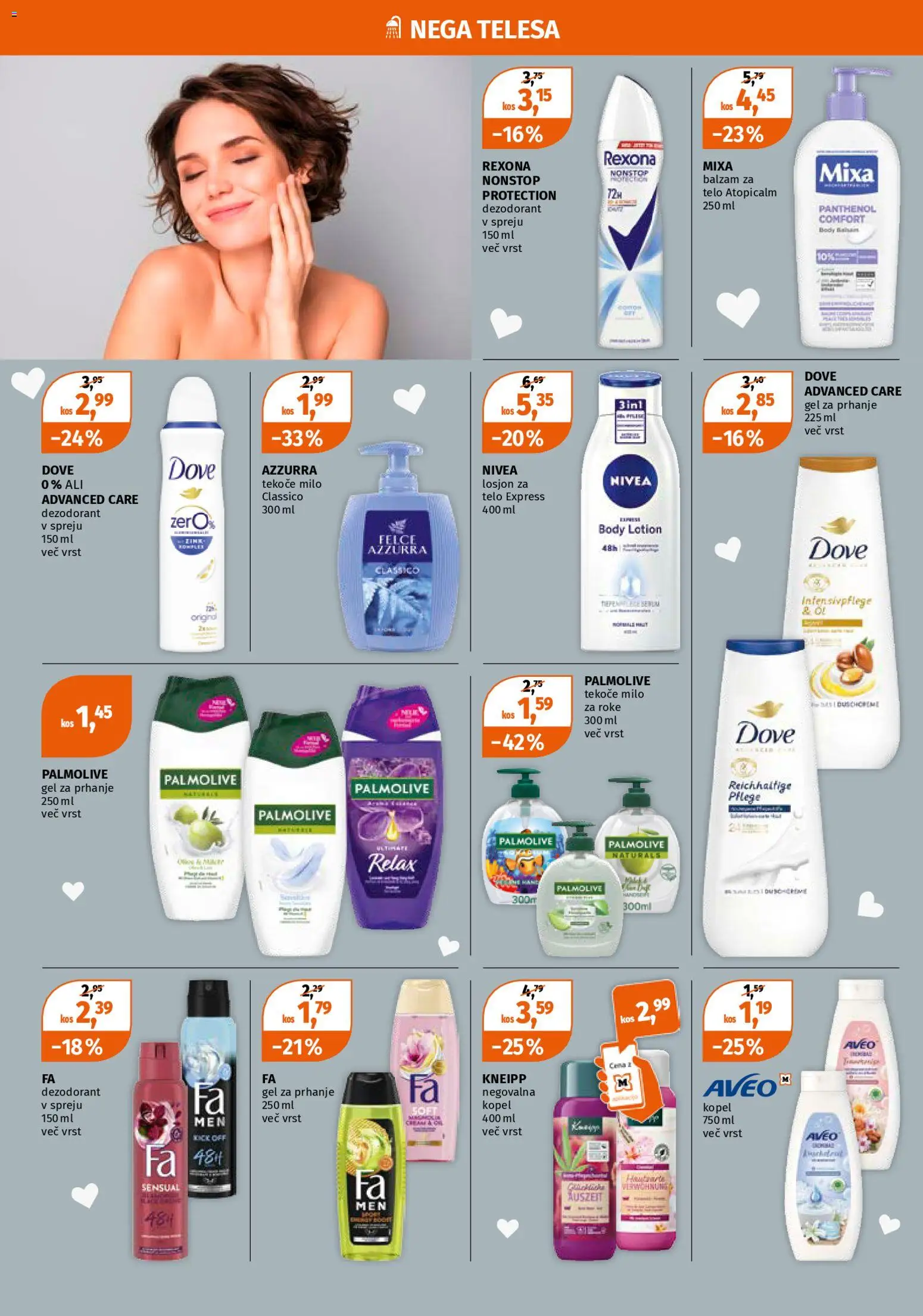 Novi Müller katalog ponudbe – veljaven od 02.03.2026 | Stran: 4 | Izdelki: Tekoče milo, Gel za prhanje, Kos, Deodorant