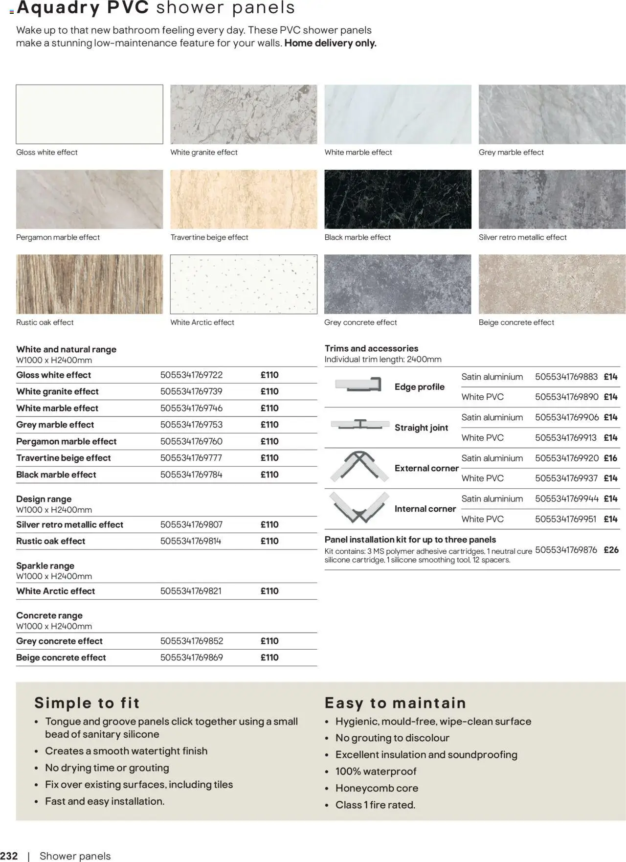  | Page: 232 | Products: Shower, Tiles