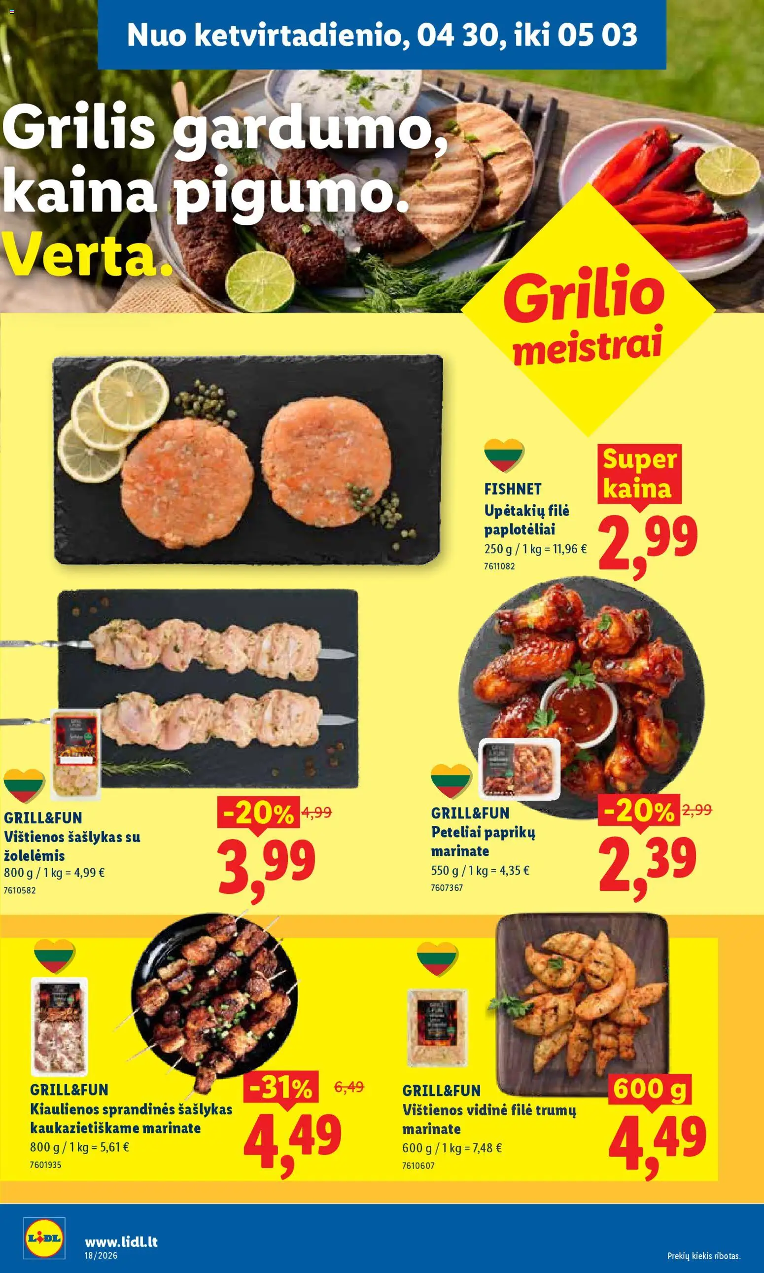 LIDL akcijos nuo 27.04.2026 | Puslapis: 32 | Prekių: Vištienos, Kiaulienos, Grilis
