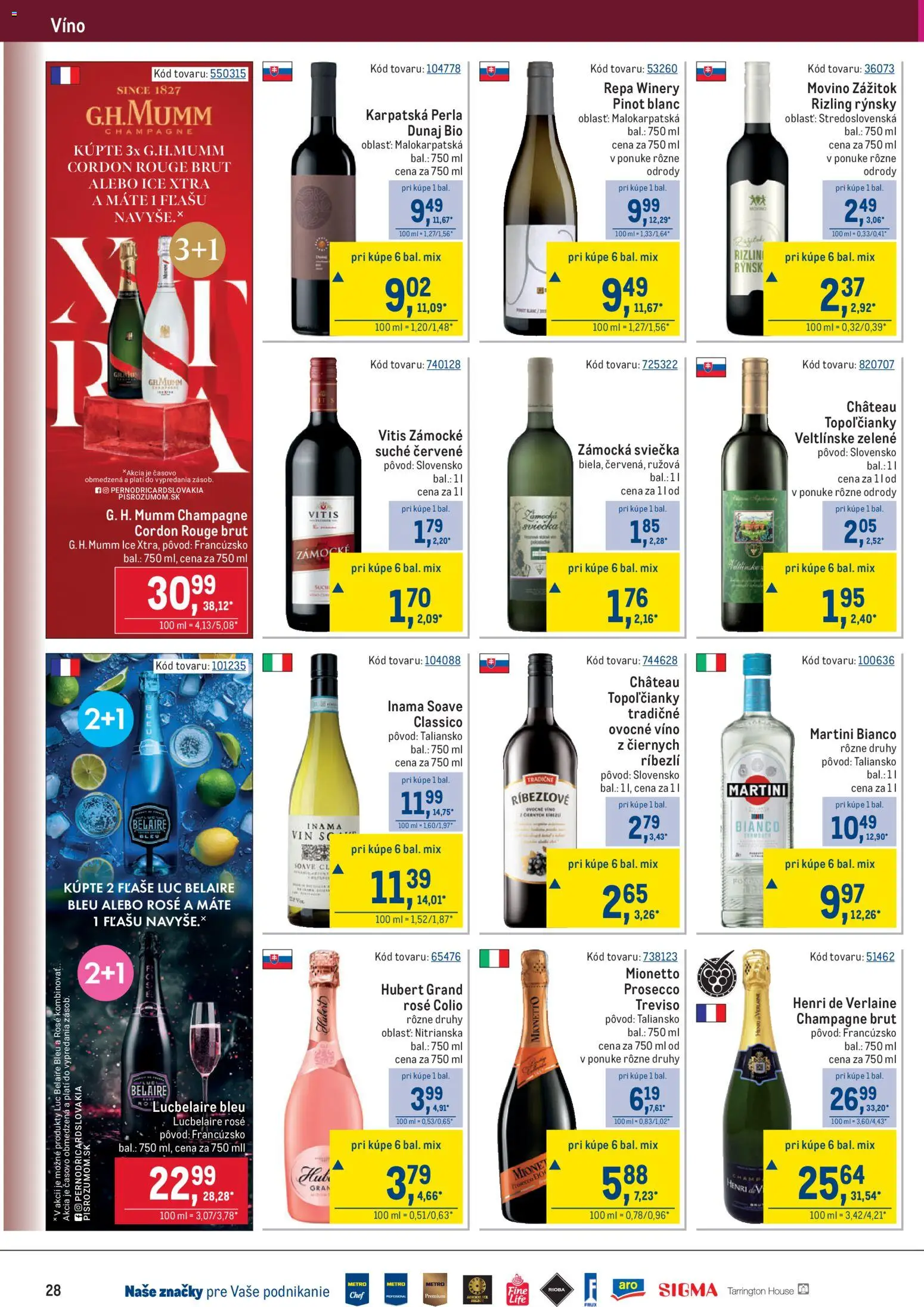 Nové Metro akcie – leták je platný od 25.02.2026 | Strana: 28 | Produkty: Víno, Prosecco