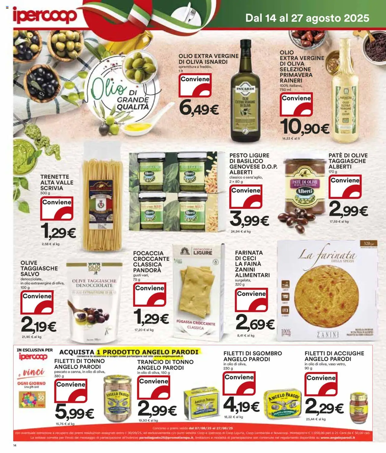 Volantino Ipercoop del 14.08.2025 | Pagina: 14 | Prodotti: Paté, Pesto, Acciughe, Vaso