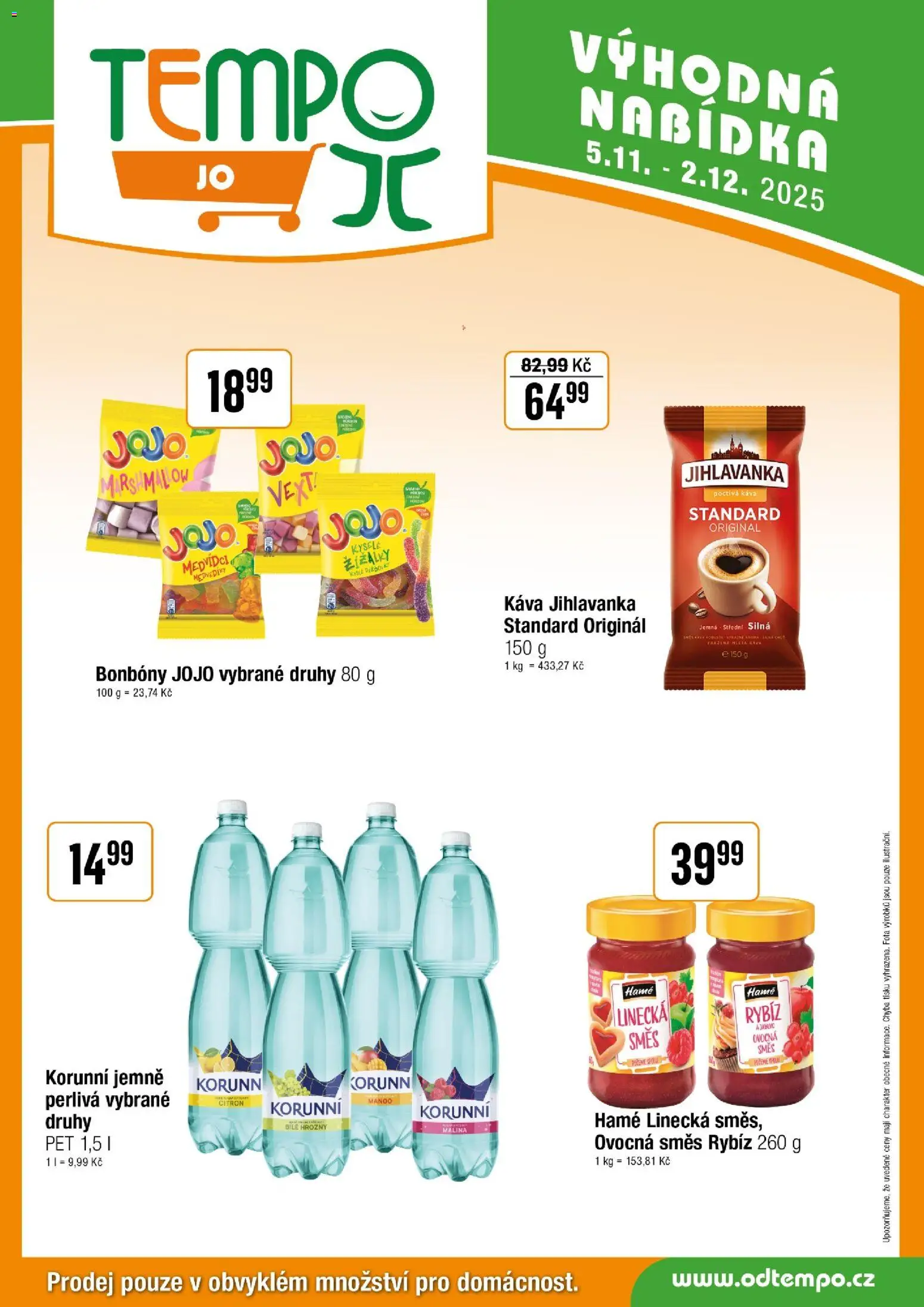 Tempo leták - JO od 05.11.2025 | Strana: 8 | Produkty: Káva, Bonbóny, Jihlavanka, Citron