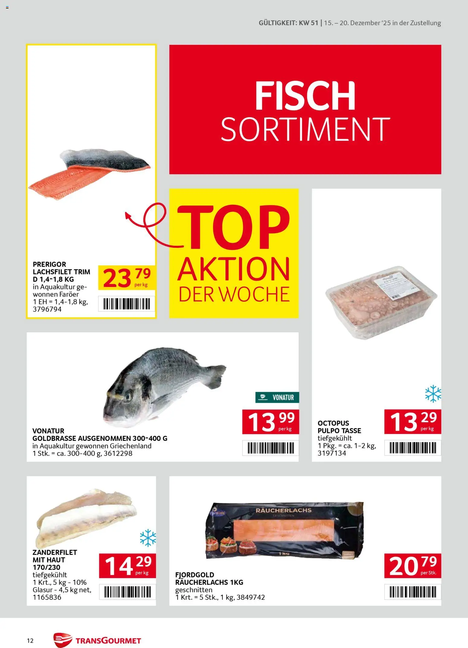 Transgourmet Zustellaktion gültig ab 15.12.2025 | Seite: 12 | Produkte: Fisch
