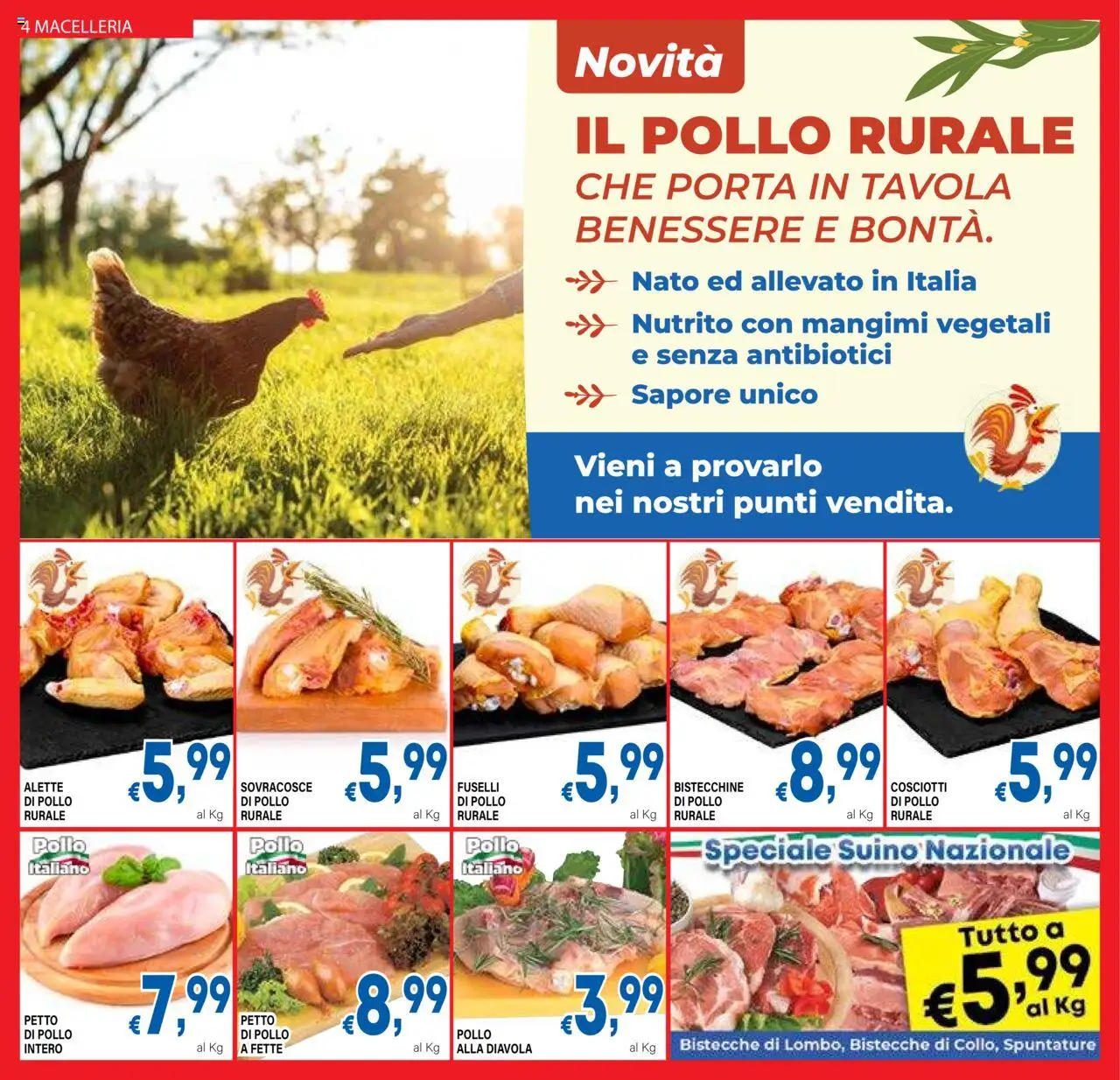 Volantino DEM del 08.10.2025 | Pagina: 4 | Prodotti: Petto di Pollo, Pollo, Suino
