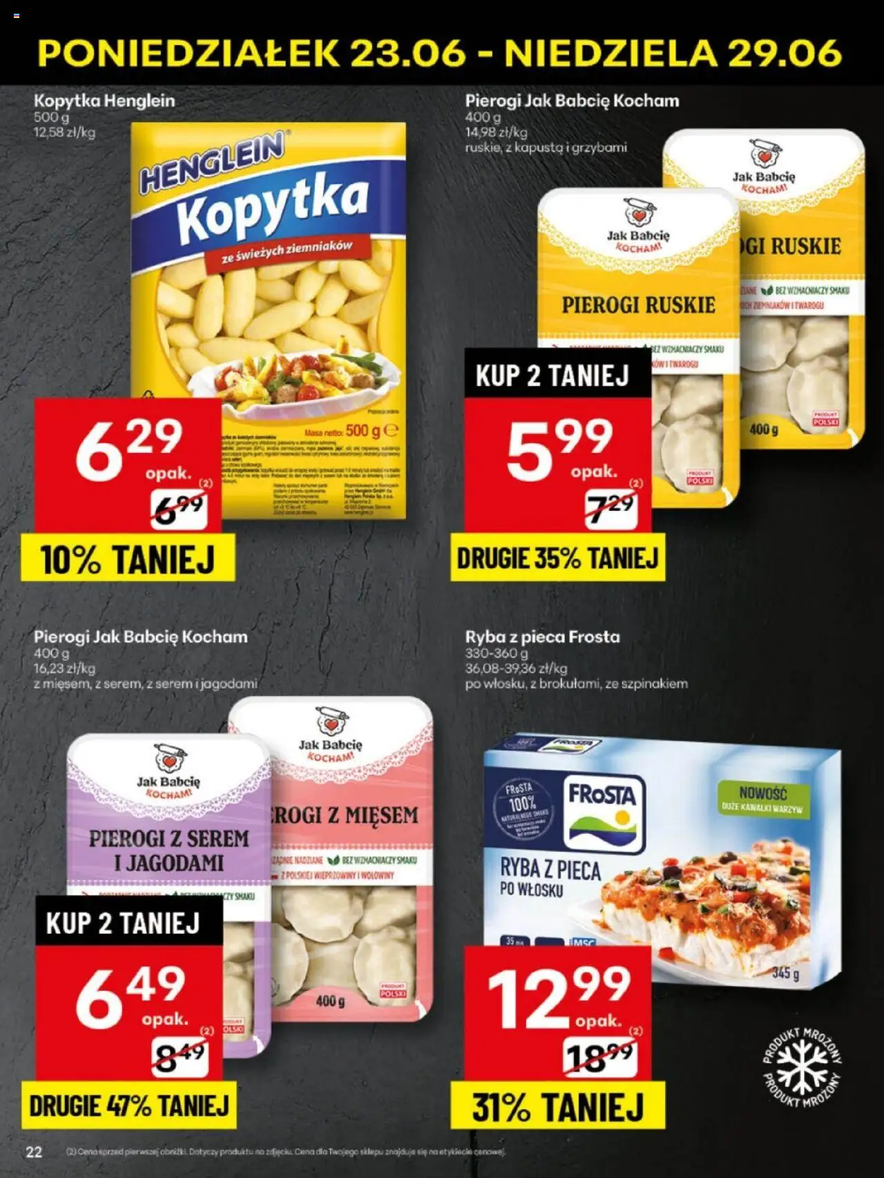 Delikatesy Centrum Gazetka - Sklepy Własne od 23.06.2025 | Strona: 22 | Produkty: Kapusta, Pierogi, Kopytka, Ryba