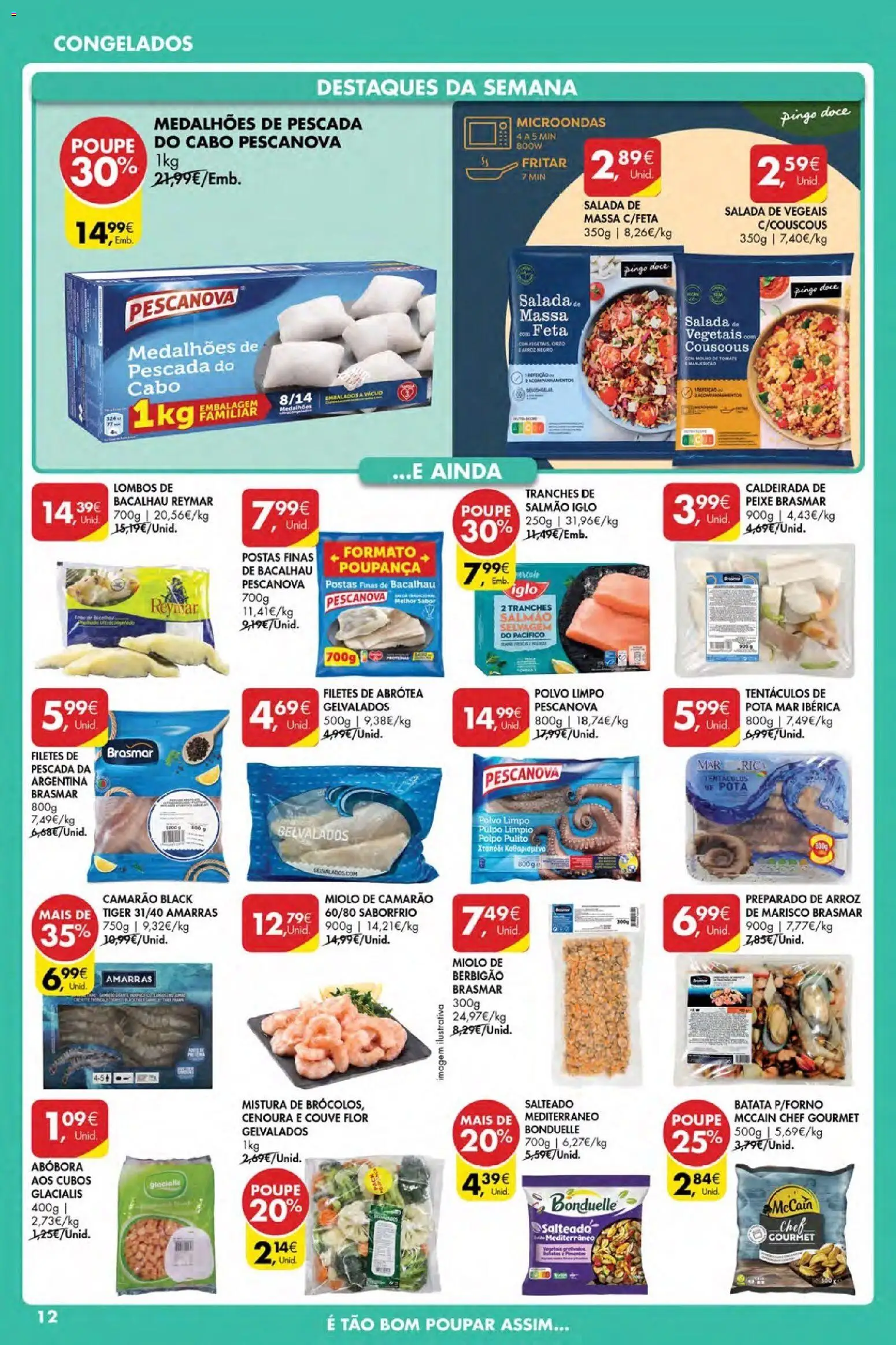 Pingo Doce Poupe Esta Semana Açores │ válido de 26.02.2026 | Página: 12 | Produtos: Salmão, Microondas, Abóbora, Massa