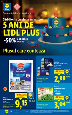 Ofertele Lidl valabile de la 13.10.2025 | Pagină: 14 | Produse: Masaüstü kılıfı, Brânză, Salată cu icre, Salată