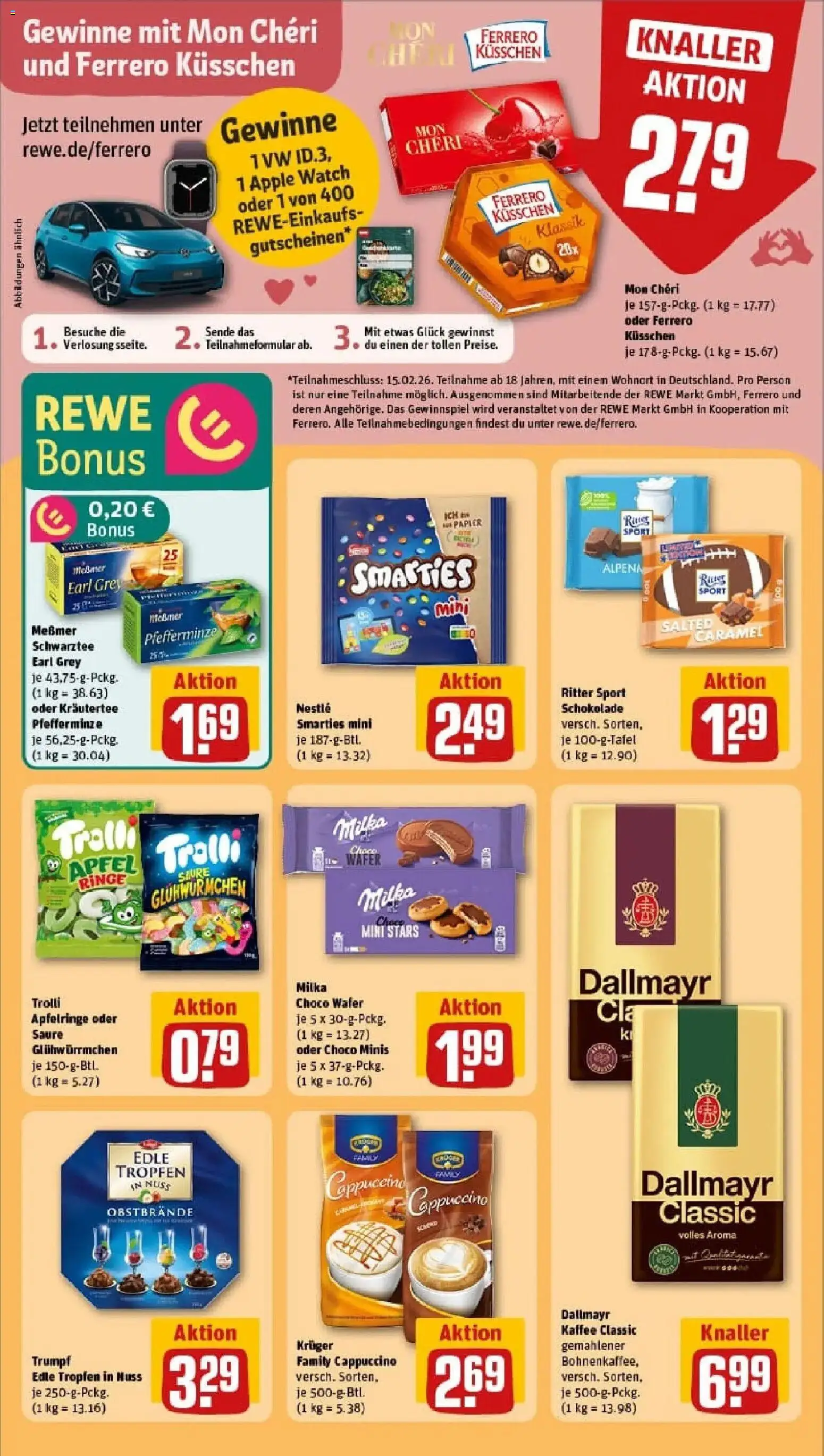 Rewe prospekt Berlin / Prenzlauer Berg	 – gültig ab 02.02.2026 | Seite: 23 | Produkte: Messmer, Ritter sport, Apple, Mon cheri