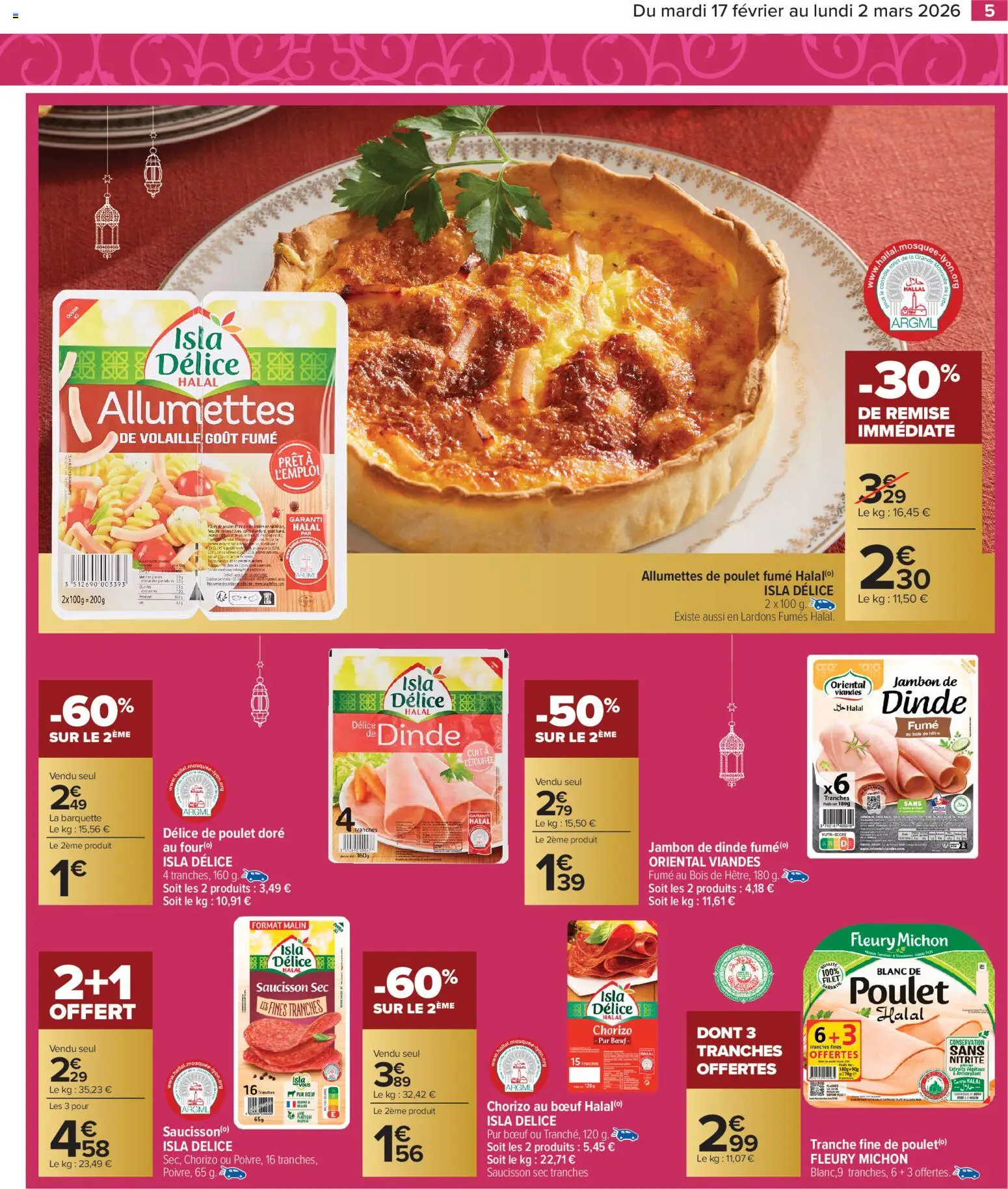 {H1} | Page: 5 | Produits: Chorizo, Volaille, Lardons, Jambon