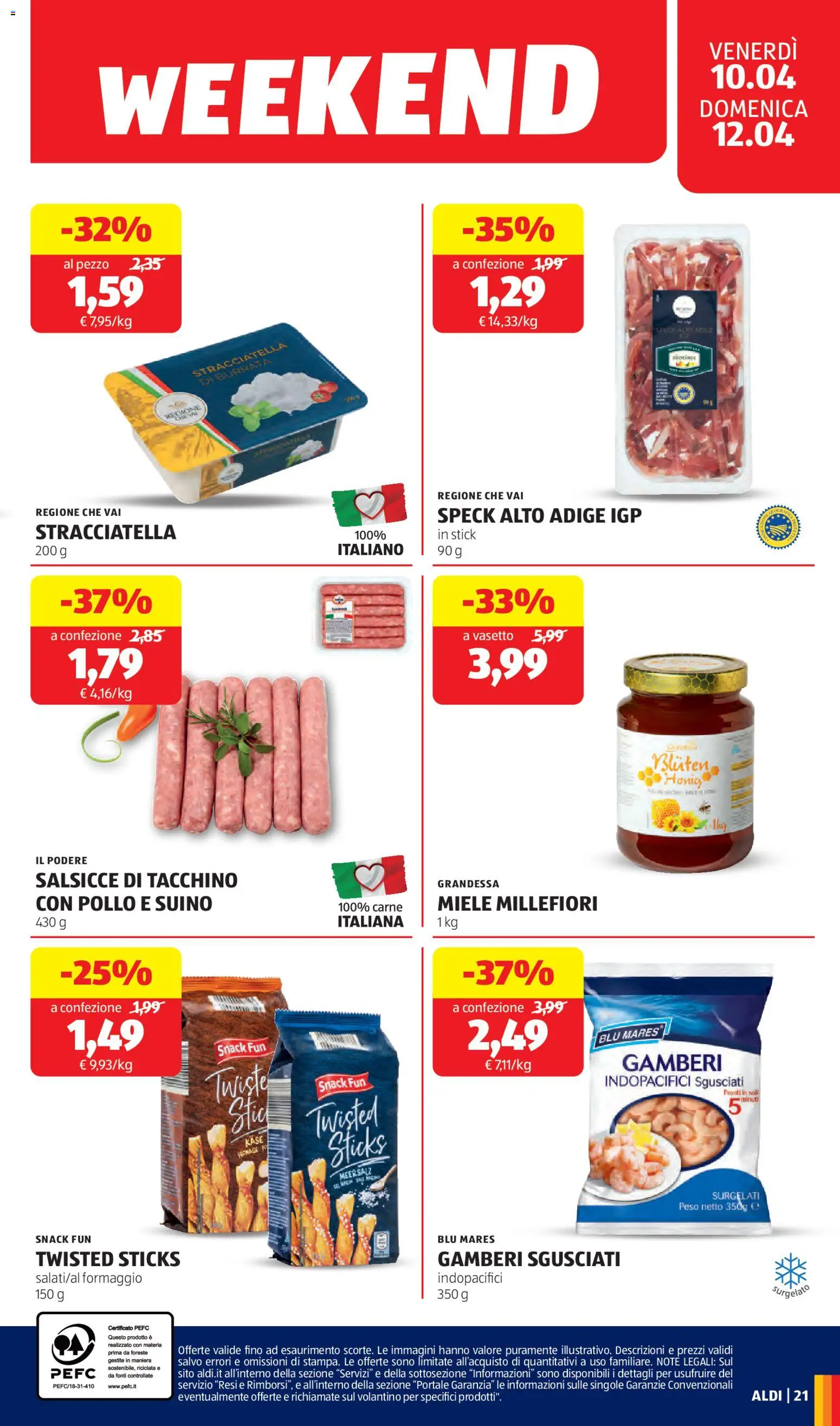 Volantino Aldi del 06.04.2026 | Pagina: 21 | Prodotti: Speck, Suino, Tacchino, Miele