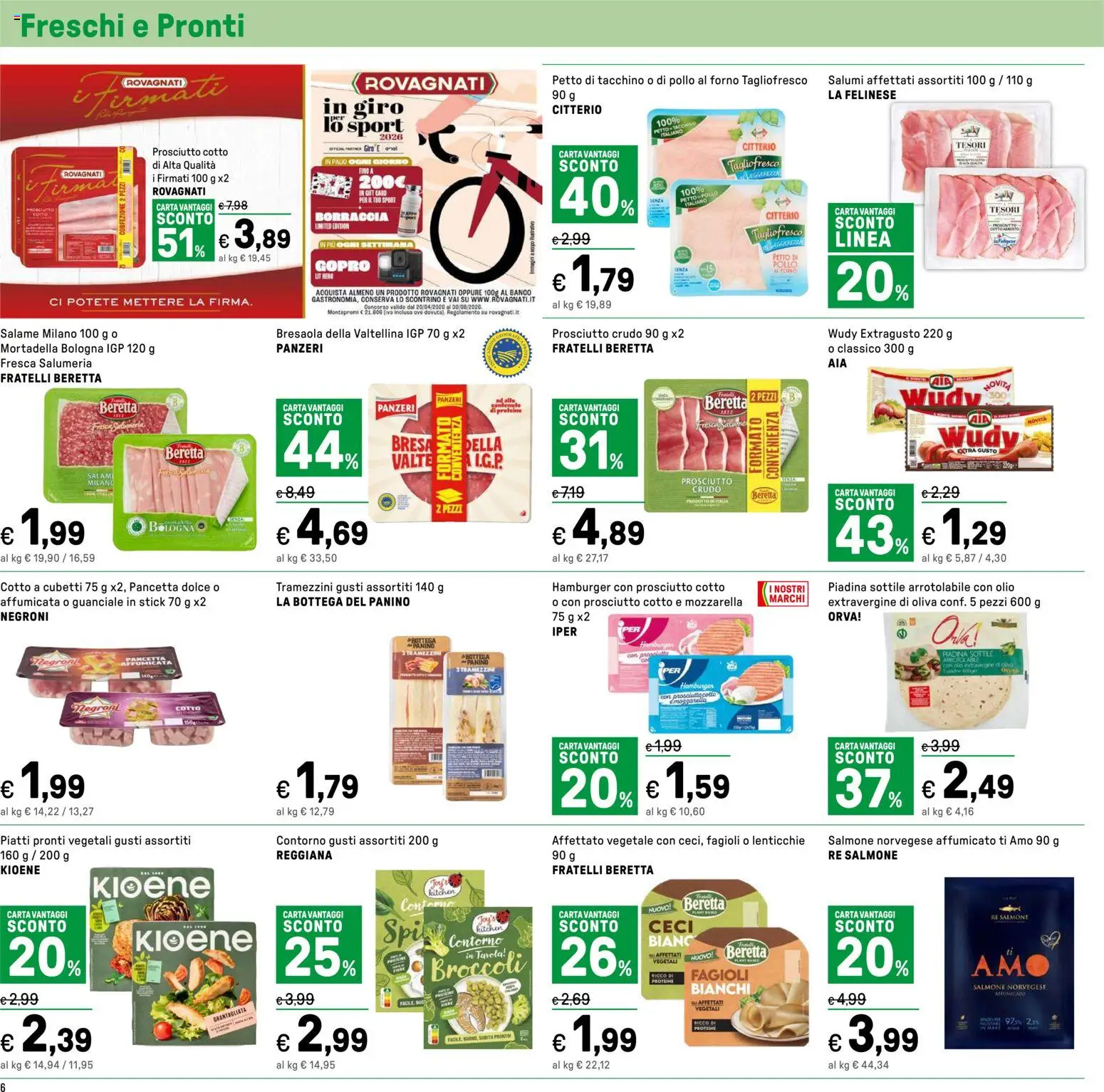 Volantino Iper del 24.04.2026 | Pagina: 6 | Prodotti: Bresaola, Pancetta, Forno, Borraccia