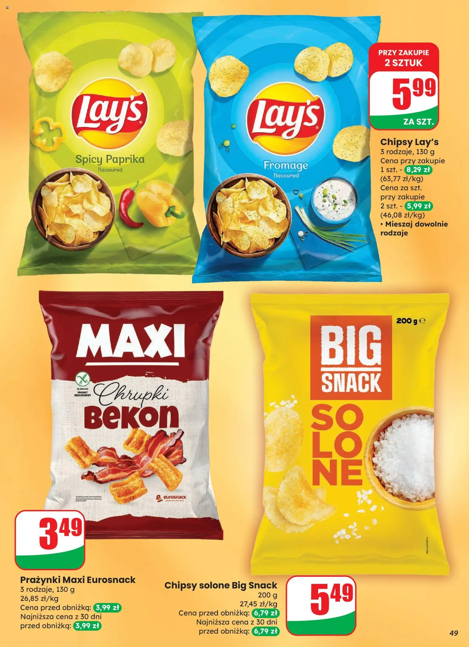 Dino Gazetka od 12.11.2025 | Strona: 49 | Produkty: Chipsy, Chrupki, Bekon