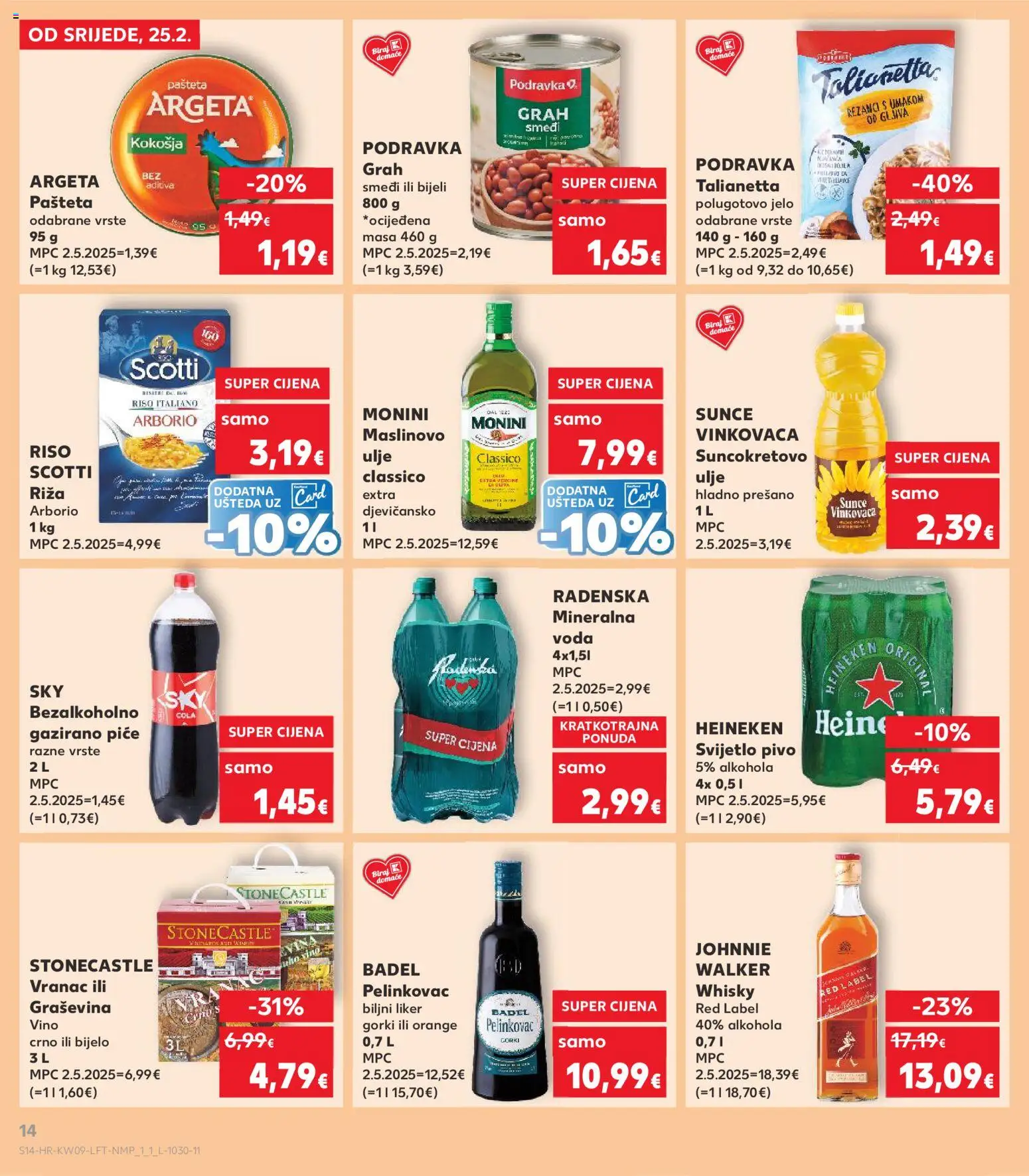 Kaufland katalog | vrijedi od 25.02.2026 | Stranica: 14 | Proizvodi: Grah, Podravka, Voda, Liker