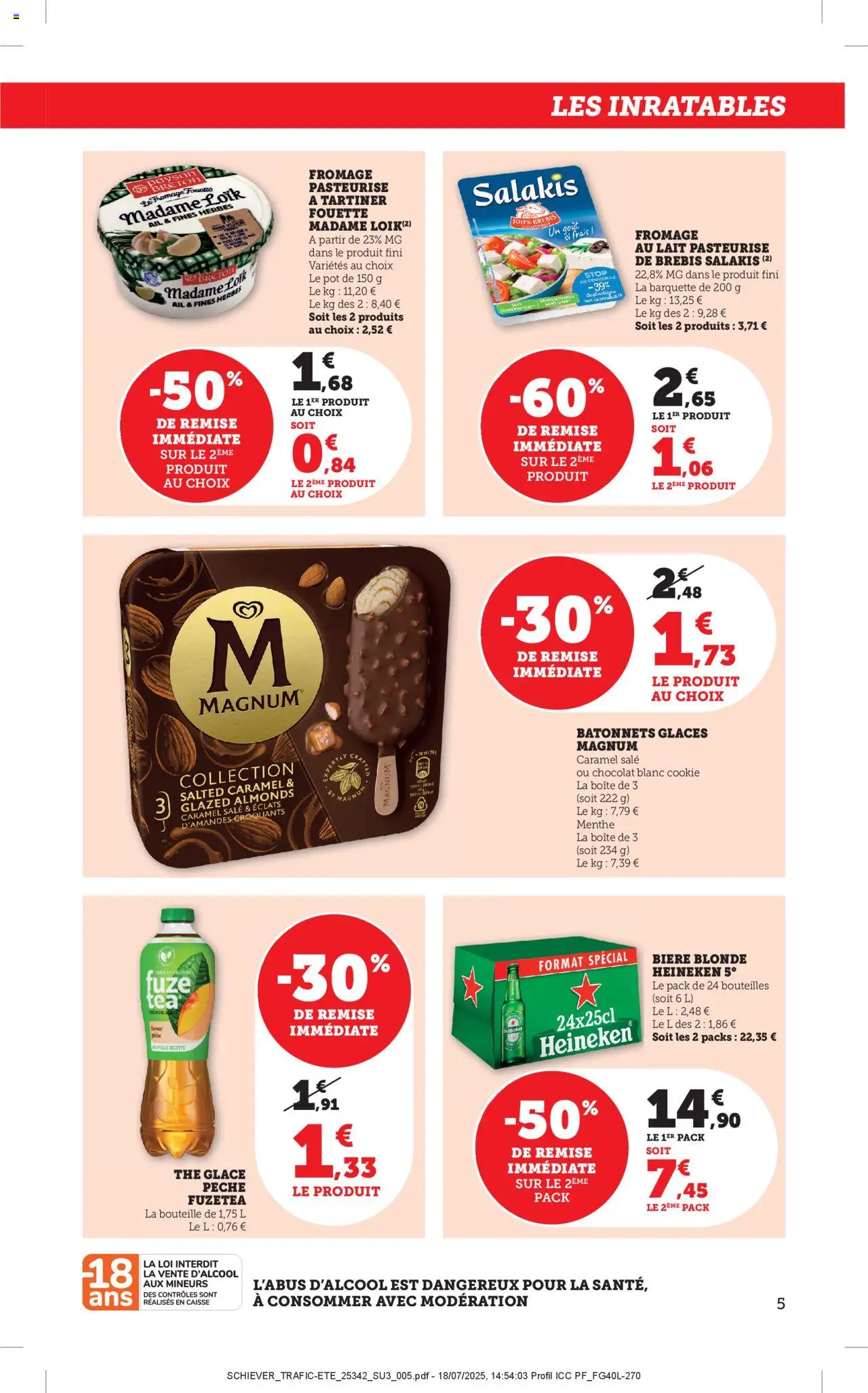  | Page: 5 | Produits: Pêche, Bière blonde, Lait, Fromage
