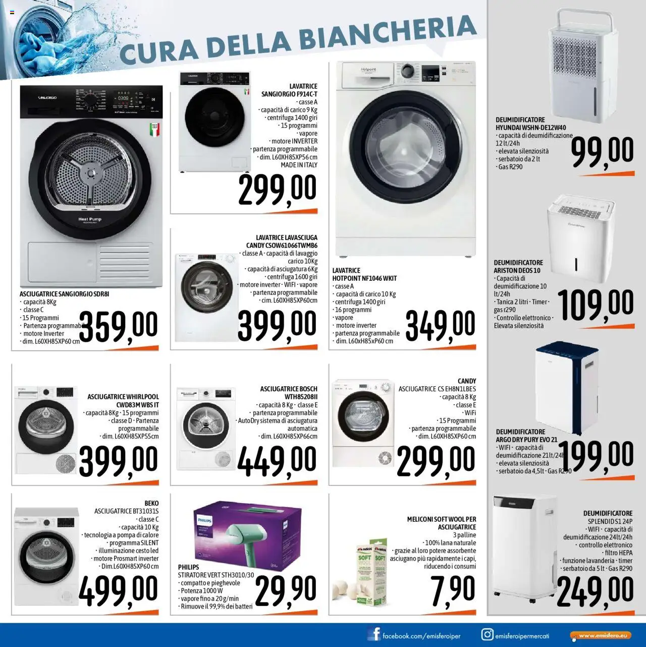 Volantino Emisfero del 20.10.2025 | Pagina: 31 | Prodotti: Lavasciuga, Centrifuga, Lavatrice, Asciugatrice
