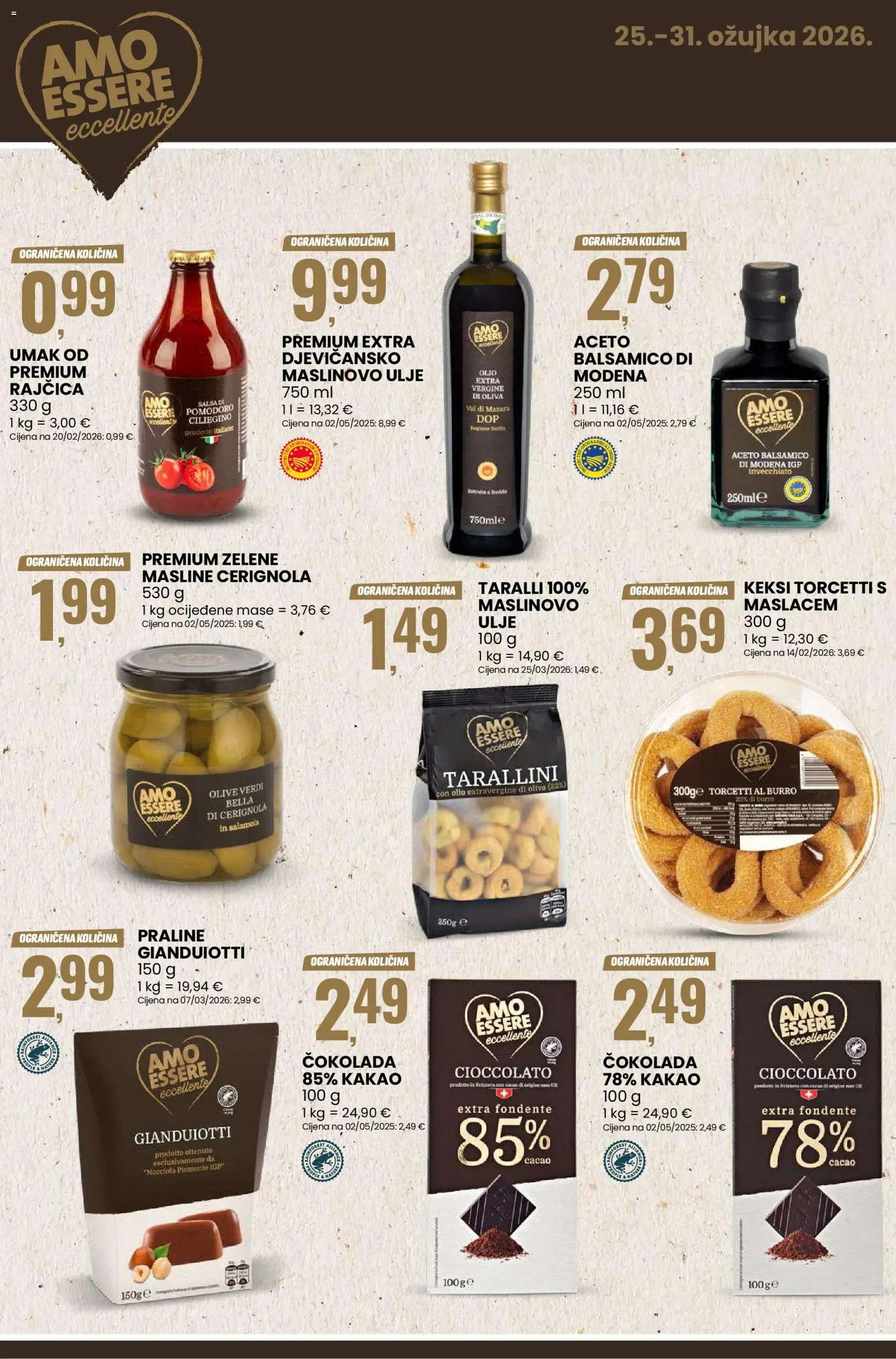Eurospin katalog | vrijedi od 25.03.2026 | Stranica: 17 | Proizvodi: Keksi, Čokolada, Maslinovo ulje, Kakao