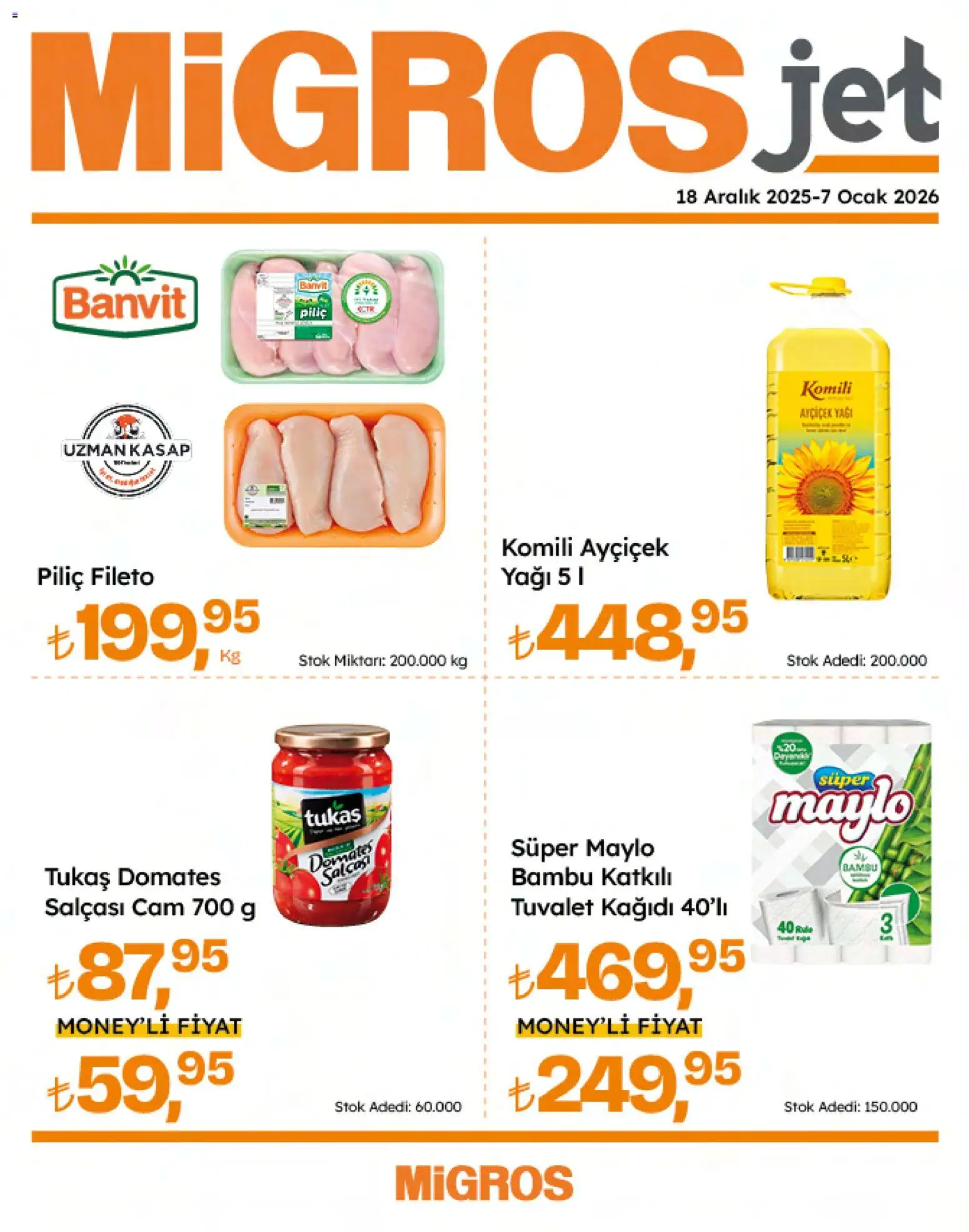 Migros Katalog - Migros Jet Dijital - 18.12.2025 tarihinden itibaren geçerlidir | Sayfa: 1 | Ürünler: Tuvalet, Domates, Piliç, Tuvalet kağıdı