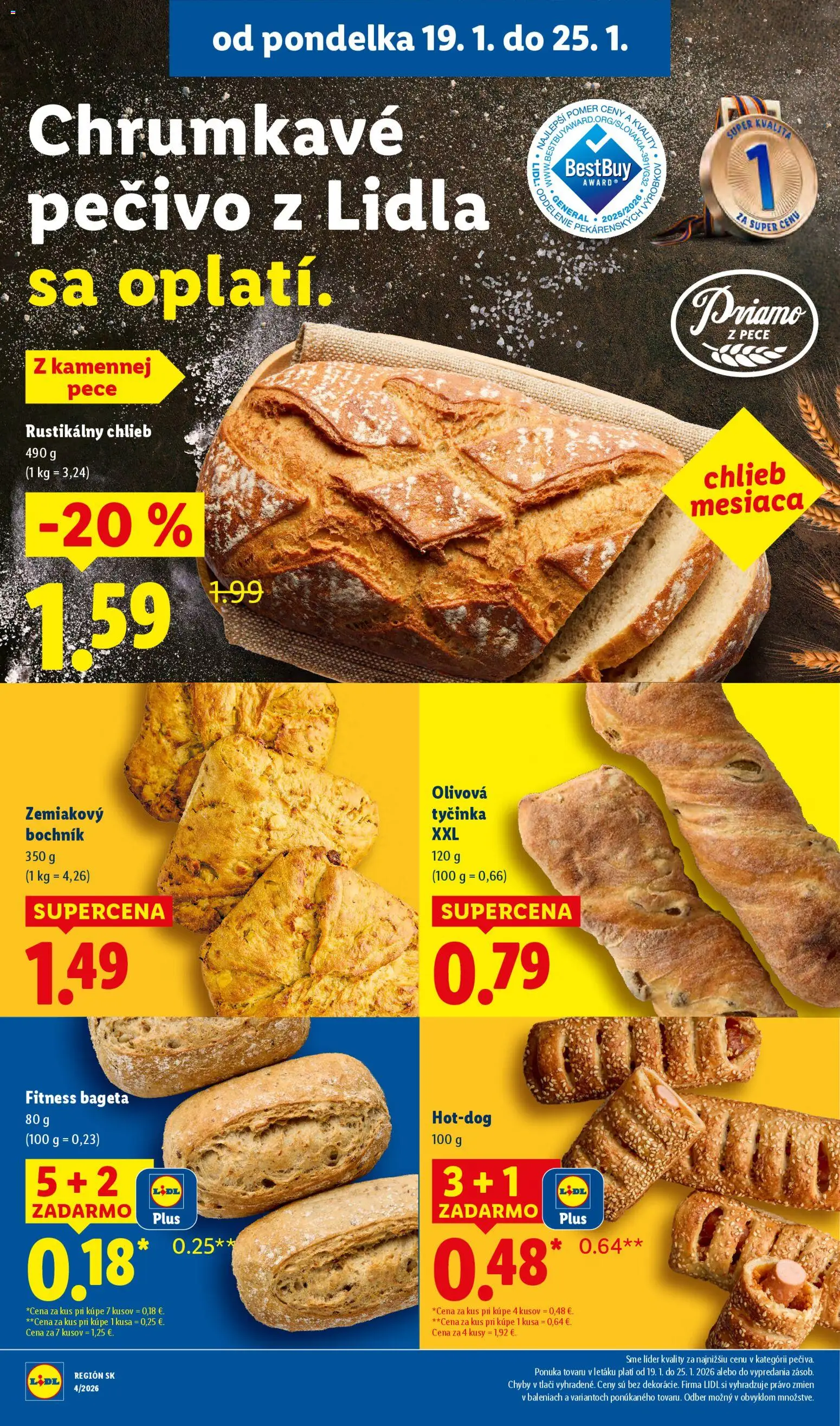 Nové Lidl akcie – leták je platný od 19.01.2026 | Strana: 14 | Produkty: Chlieb