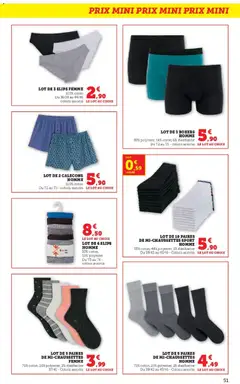 Hyper U - Prévisualisation de Hyper U catalogue valide à partir de 27.01.2026 | Page: 51 | Produits: Coton, Slips