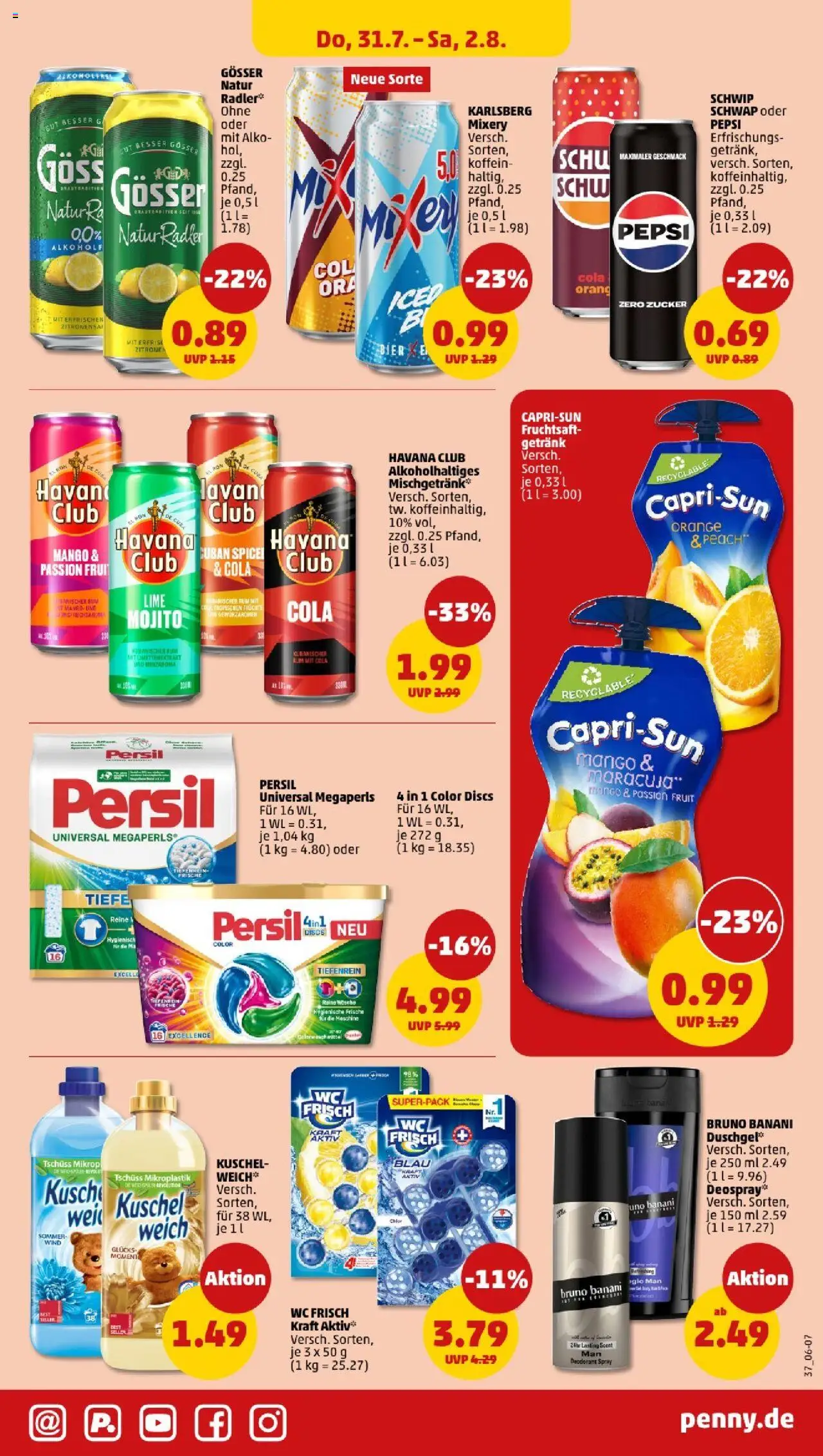 Penny - Saarland - gültig ab dem 28.07.2025 | Seite: 33 | Produkte: Cola, Iglo, Radler, Mixery