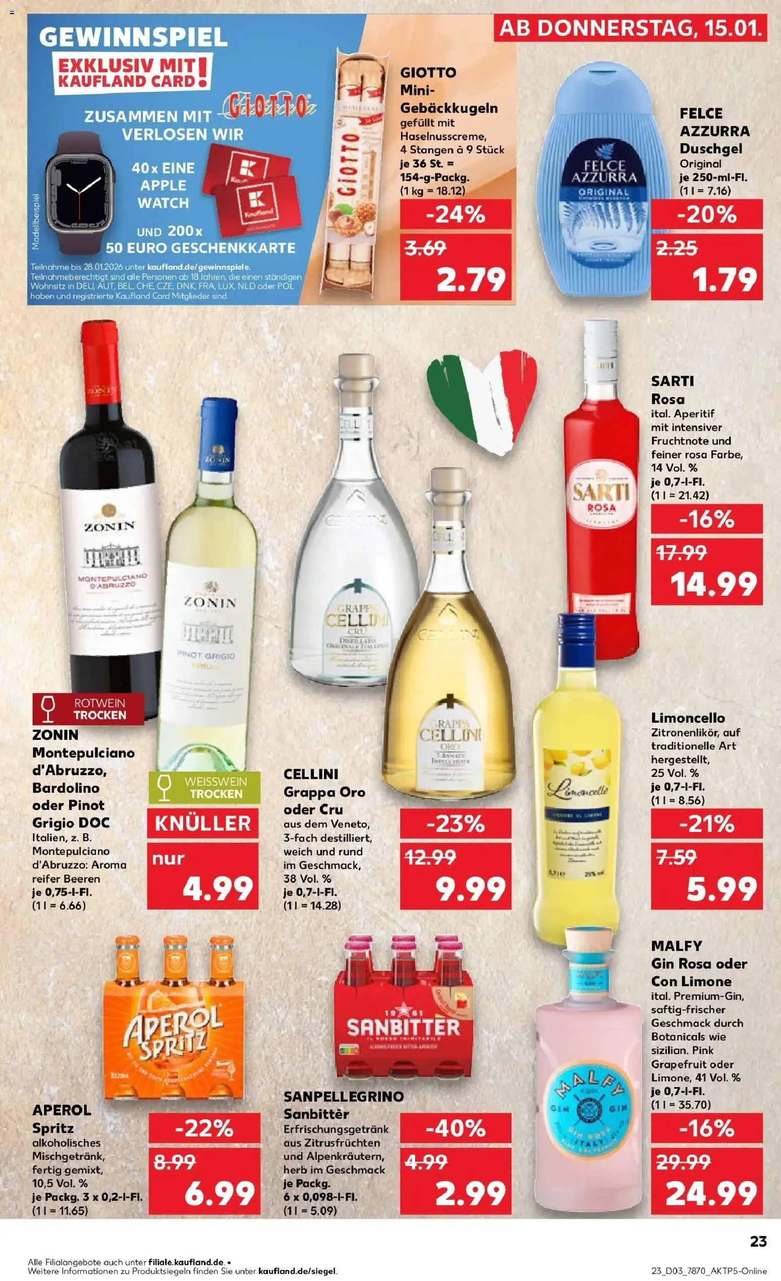 Kaufland prospekt Nürtingen	 – gültig ab 19.01.2026 | Seite: 23 | Produkte: Weißwein, Rotwein, Apple, Duschgel