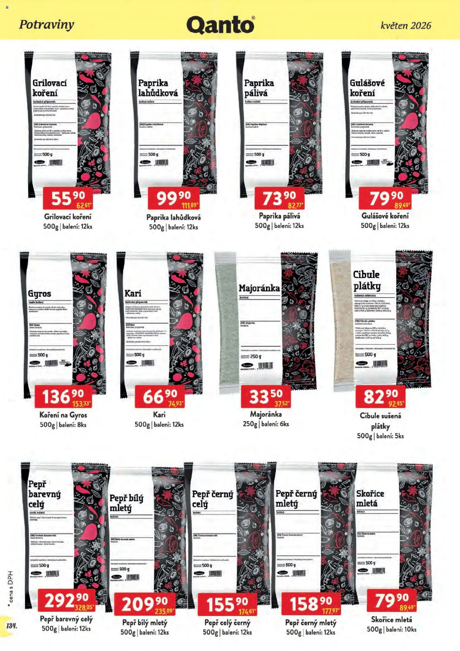 Astur & Qanto leták - Velkoobchod 05/2026 od 01.05.2026 | Strana: 134 | Produkty: Gyros, Koření, Paprika, Cibule