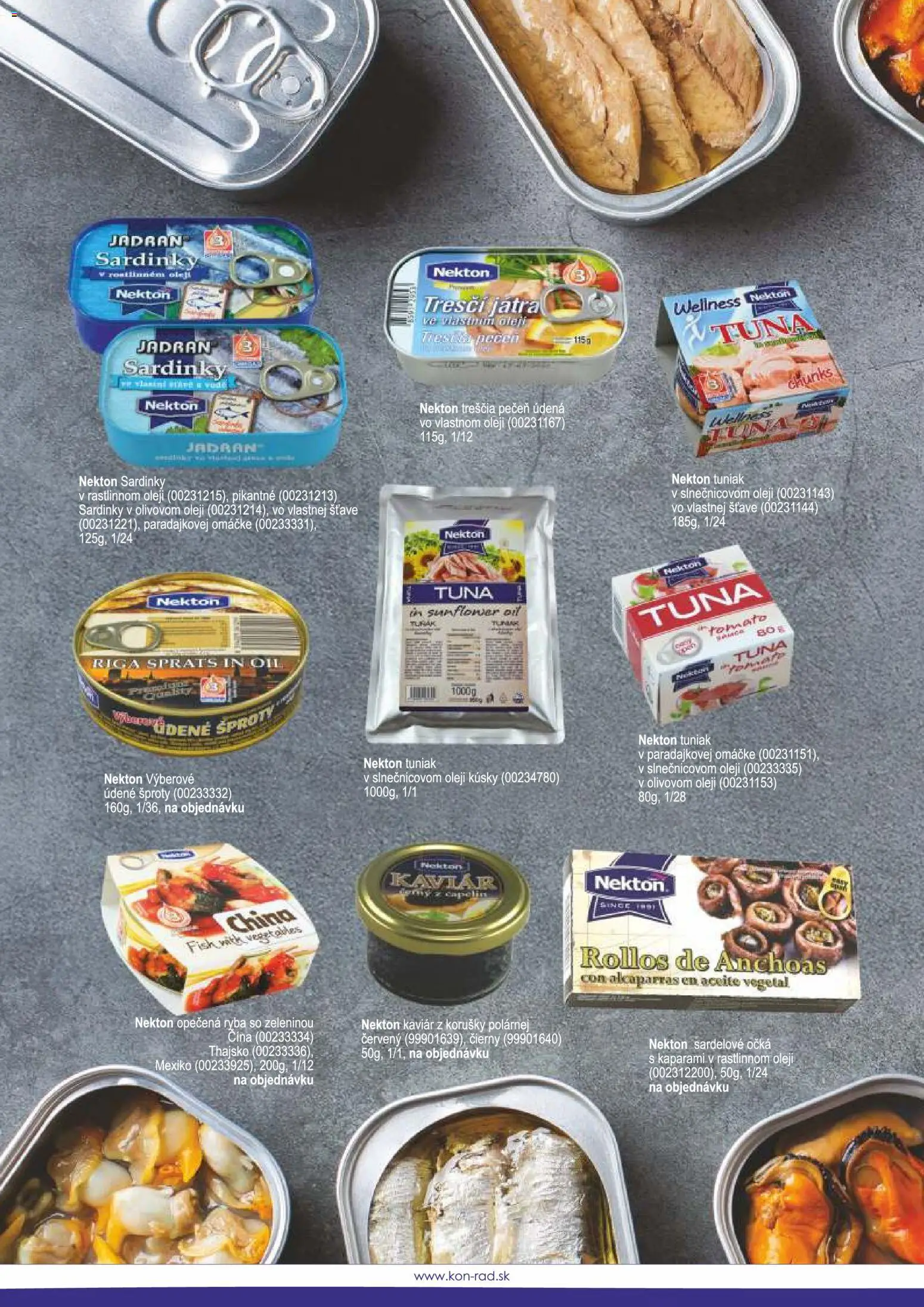 Nové KON - RAD akcie – leták je platný od 08.12.2025 | Strana: 49 | Produkty: Tuniak, Sardinky, Ryba
