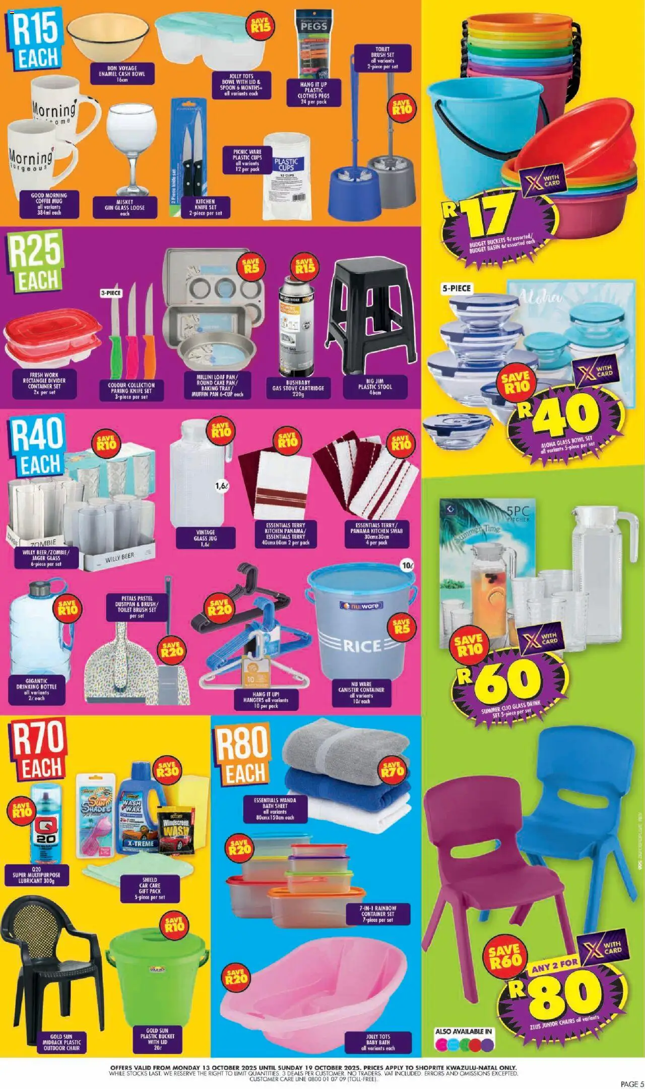 New Shoprite catalogue – valid from 13.10.2025 | Page: 5 | Products: Stove, Rice, Brush, Gas stove