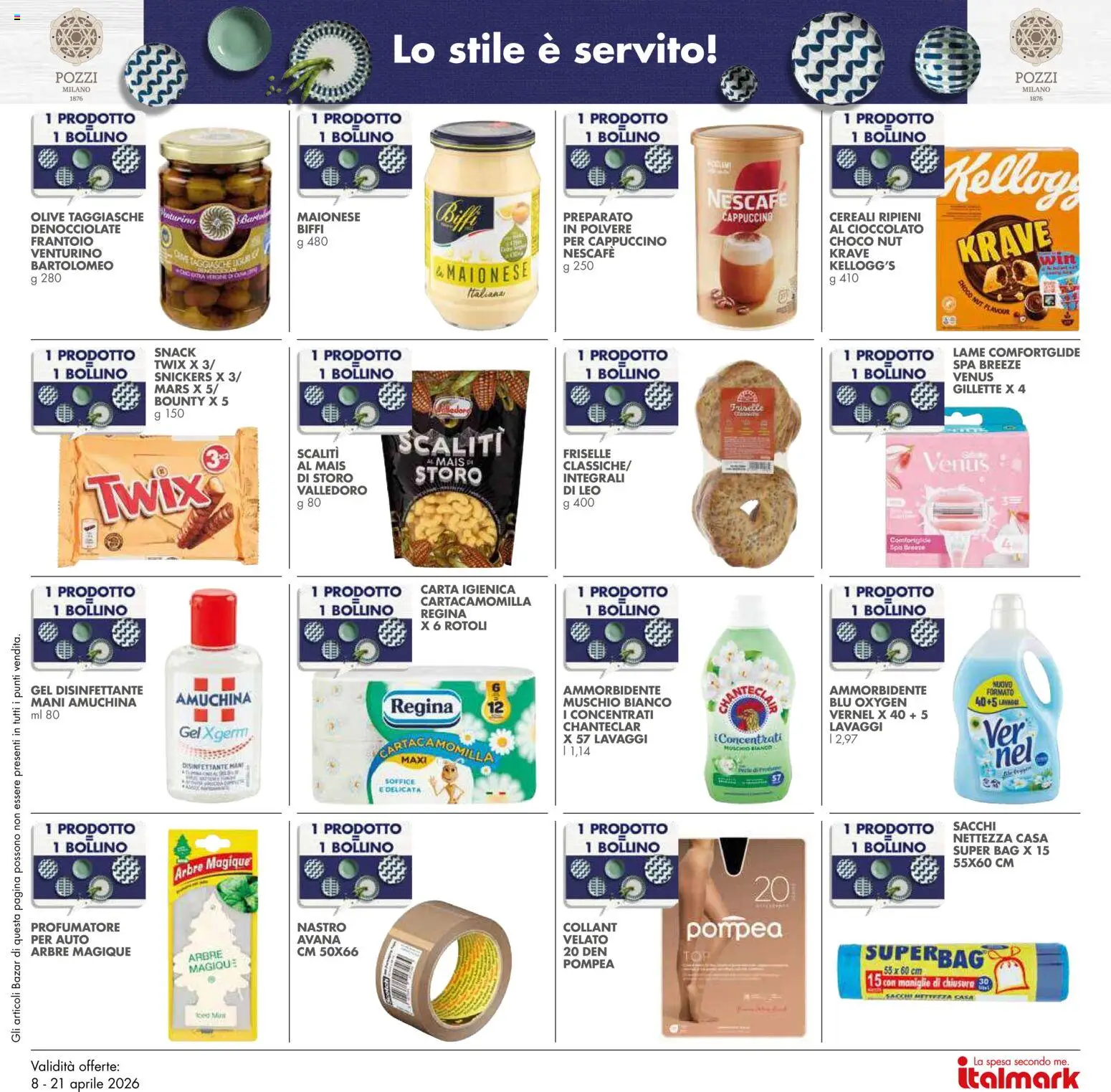 Volantino Italmark del 08.04.2026 | Pagina: 23 | Prodotti: Carta igienica, Cioccolato, Cereali, Mais