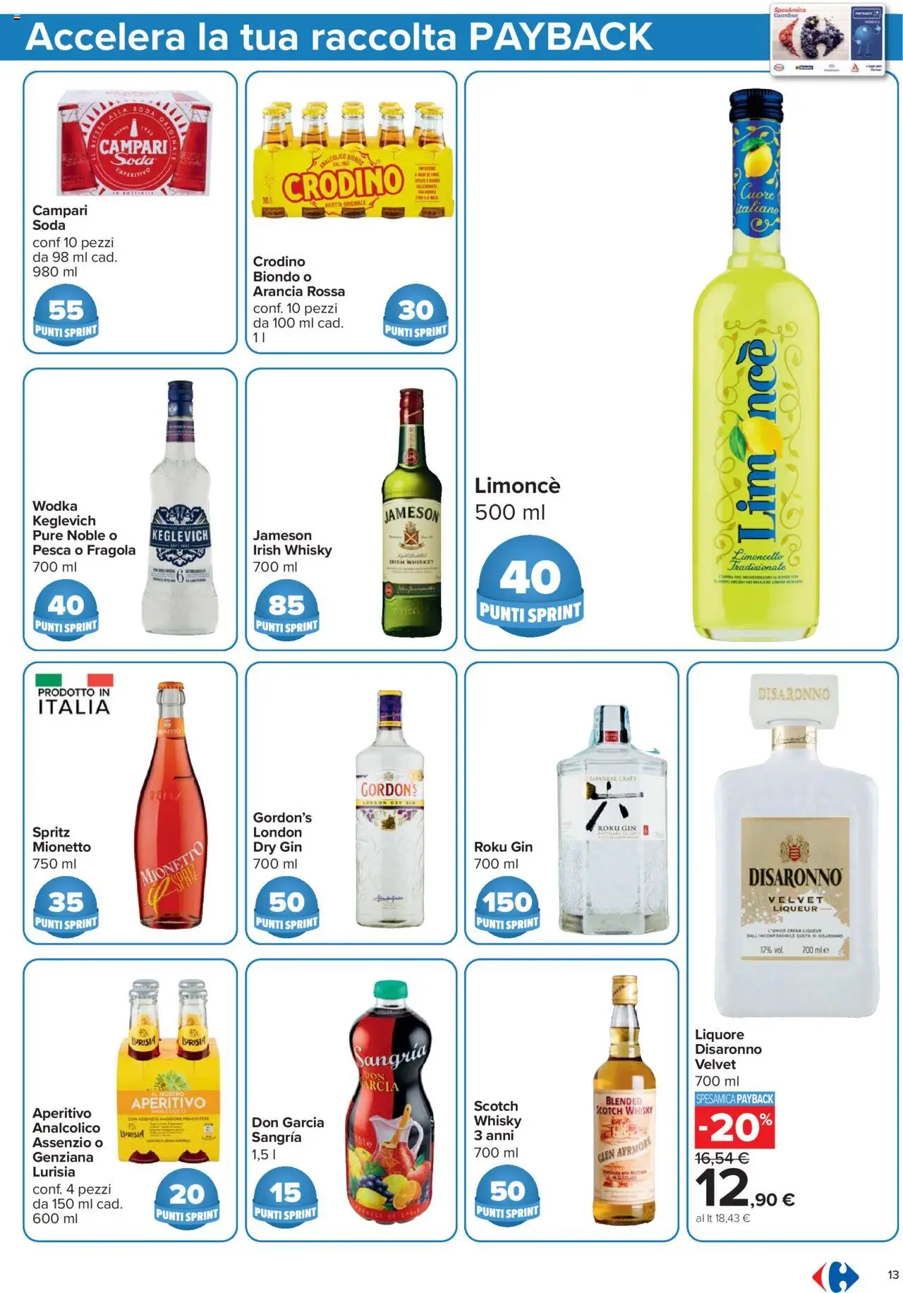 Volantino Carrefour del 21.08.2025 | Pagina: 13 | Prodotti: Whisky, Pesca, Arancia, Limoncello