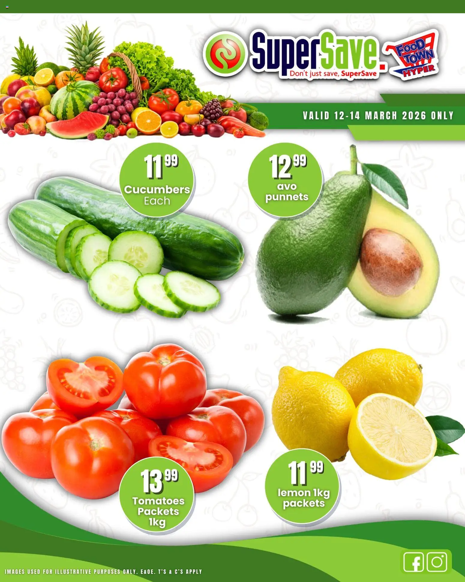 New Super Save catalogue – valid from 12.03.2026 | Page: 5 | Products: Tomatoes, Cucumbers, Lemon