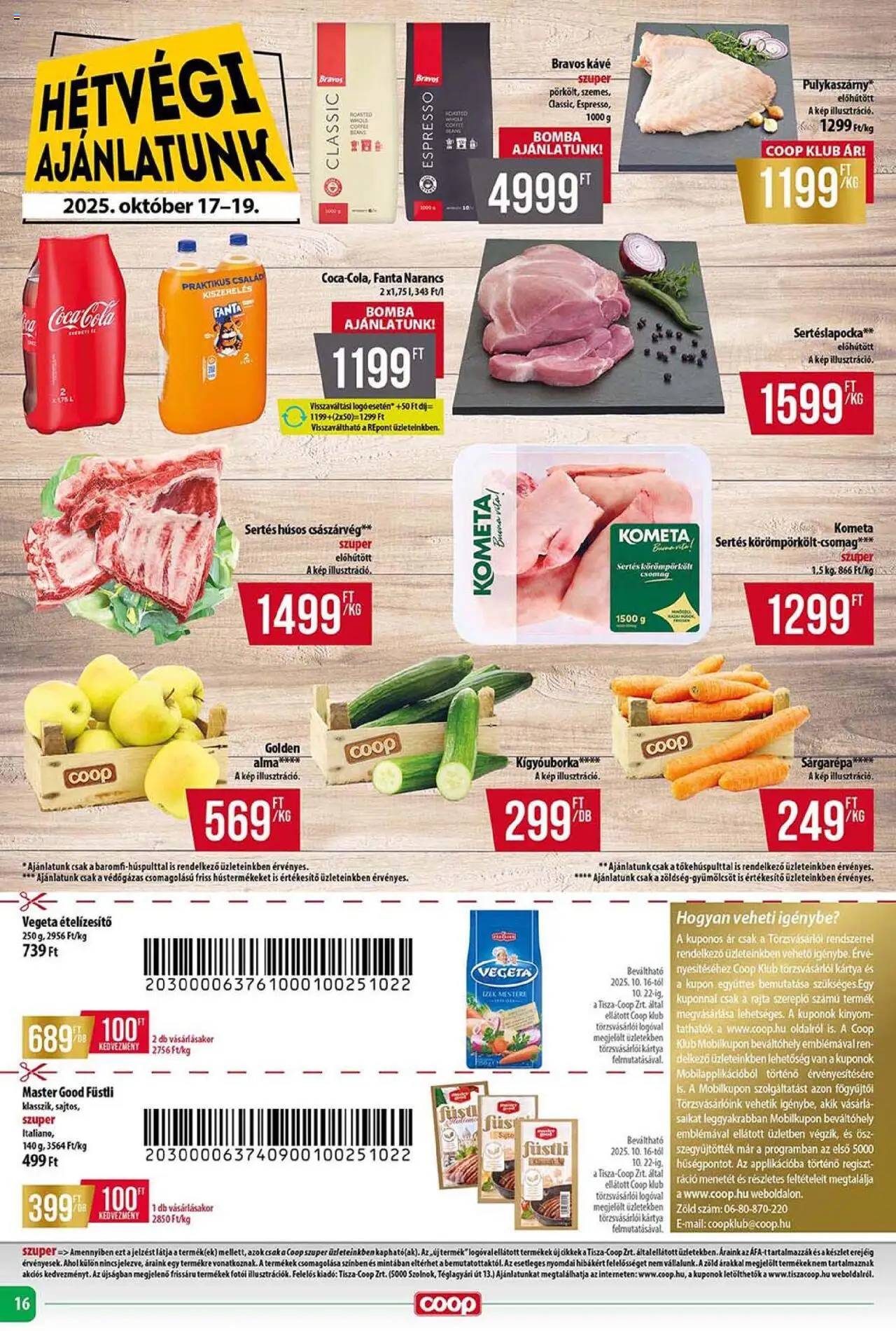 COOP akciós ujság - amely érvényes a következő dátumtól: 16.10.2025 | Oldal: 16 | Termékek: Sárgarépa, Sütő, Narancs, Ételízesítő