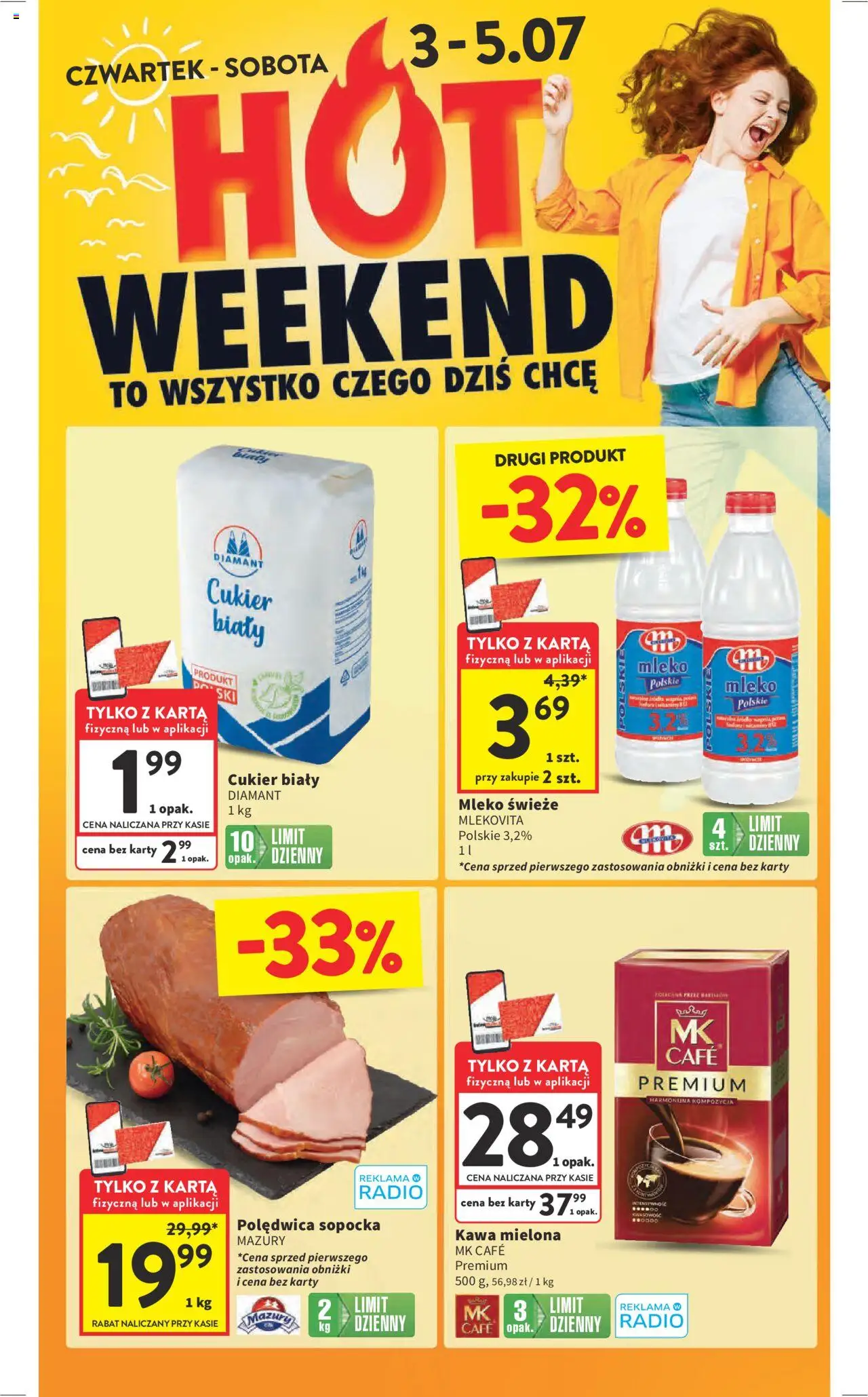 Intermarche Gazetka od 03.07.2025 | Strona: 2 | Produkty: Radio, Cukier biały, Mleko, Cukier