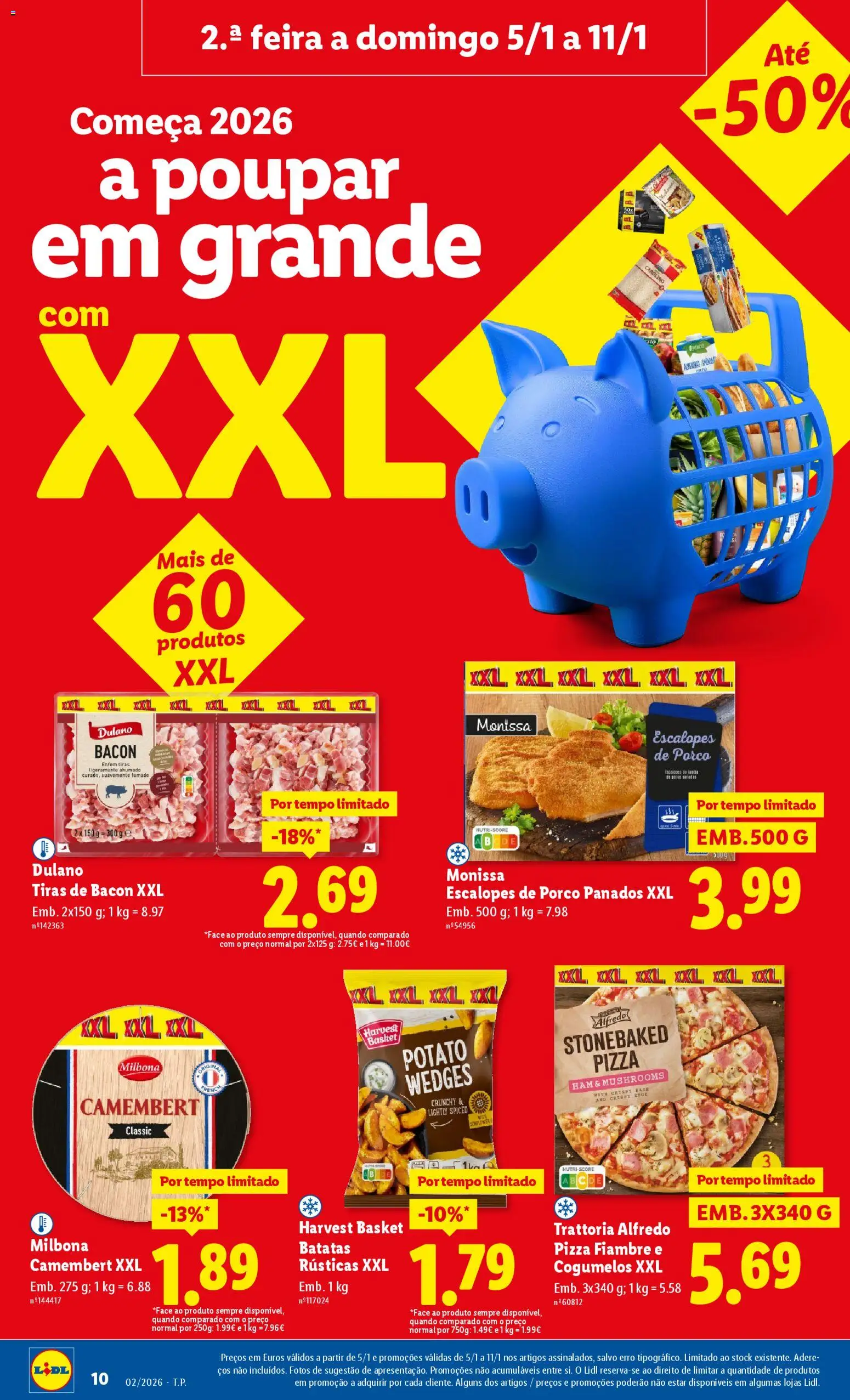 Lidl folheto │ válido de 05.01.2026 | Página: 10 | Produtos: Bacon, Pizza, Cogumelos