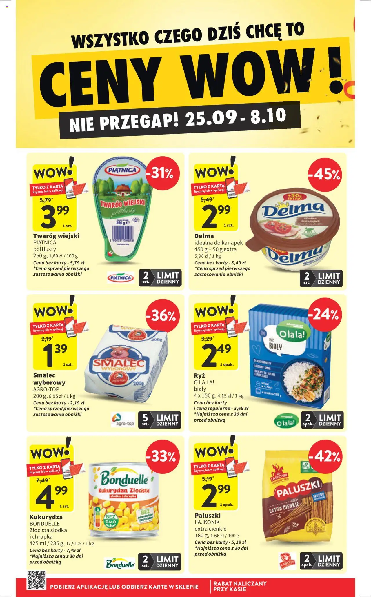Intermarche Gazetka od 02.10.2025 | Strona: 8 | Produkty: Karta, Smalec wyborowy, Kukurydza, Paluszki