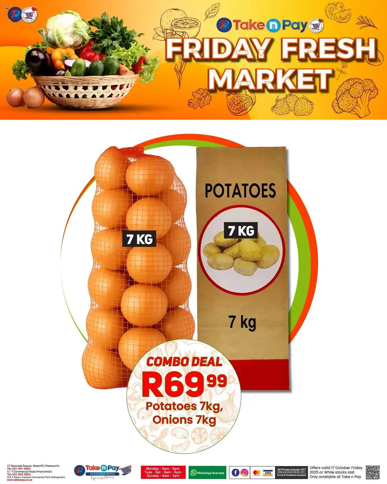 New Take n Pay catalogue – valid from 17.10.2025 | Page: 10 | Products: Potatoes, Onions