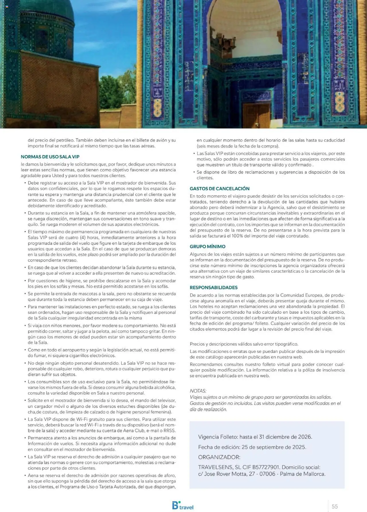 B the travel brand Viajeros Expertos Internacional 2026 │ válido desde el 03.10.2025 | Página: 55 | Productos: Organizador, Caja