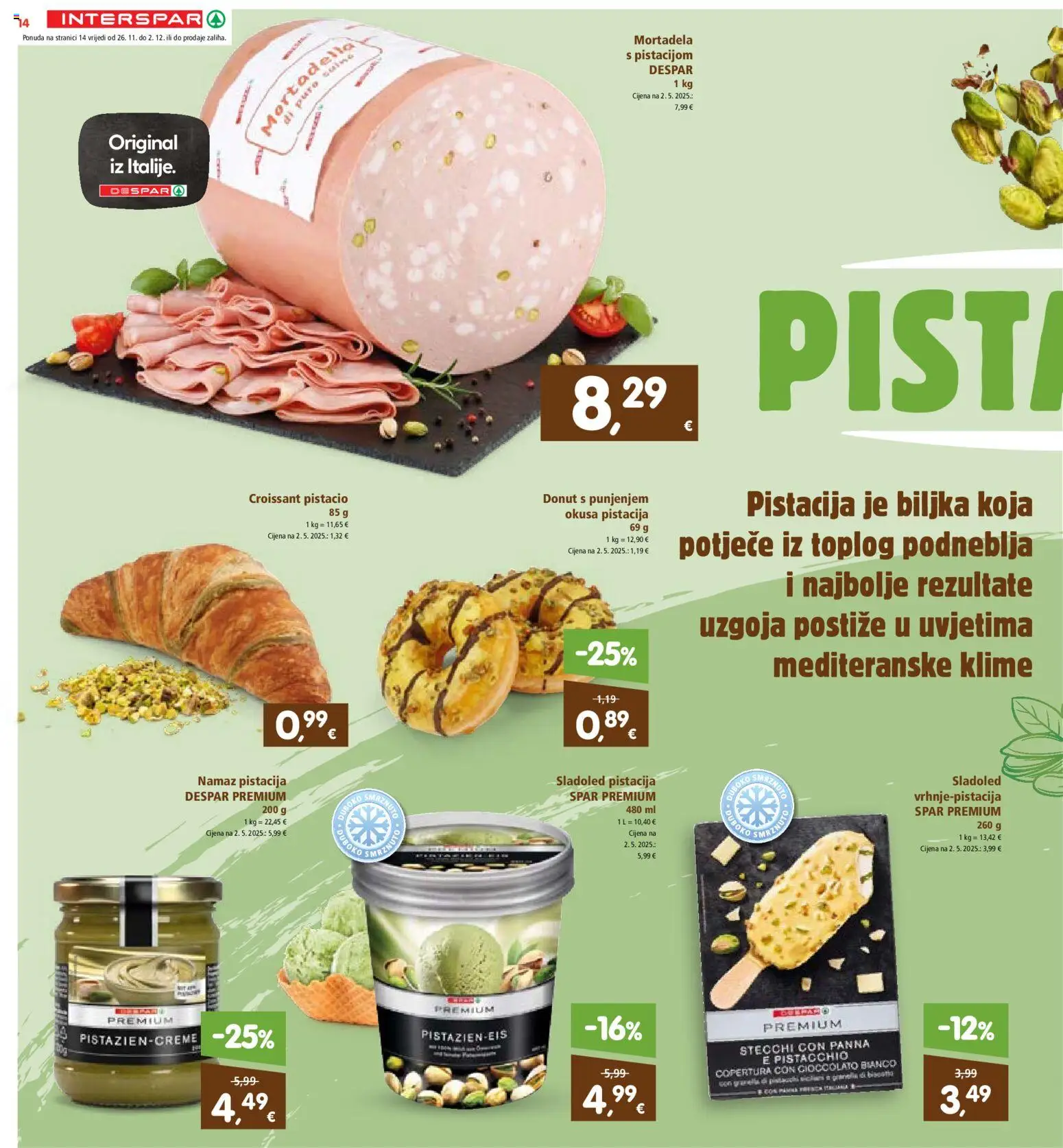 Interspar katalog | vrijedi od 26.11.2025 | Stranica: 16 | Proizvodi: Mortadela, Sladoled, Namaz