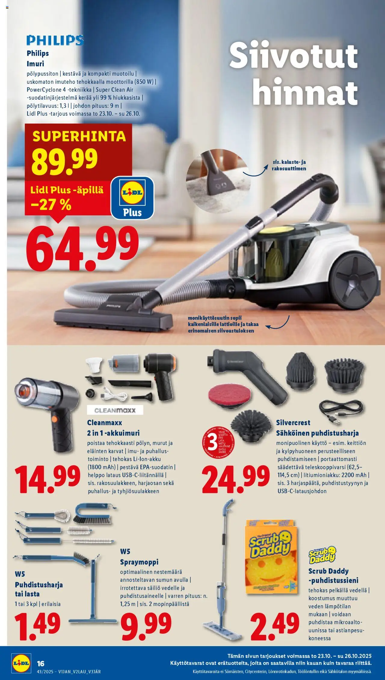Lidl tarjoukset – voimassa 23.10.2025 alkaen | Sivu: 20 | Tuotteet: Imuri