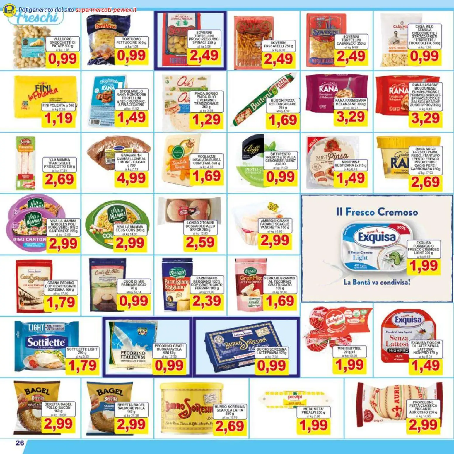 Volantino Pewex del 17.03.2026 | Pagina: 26 | Prodotti: Pollo, Fiocchi, Burro, Fettuccine