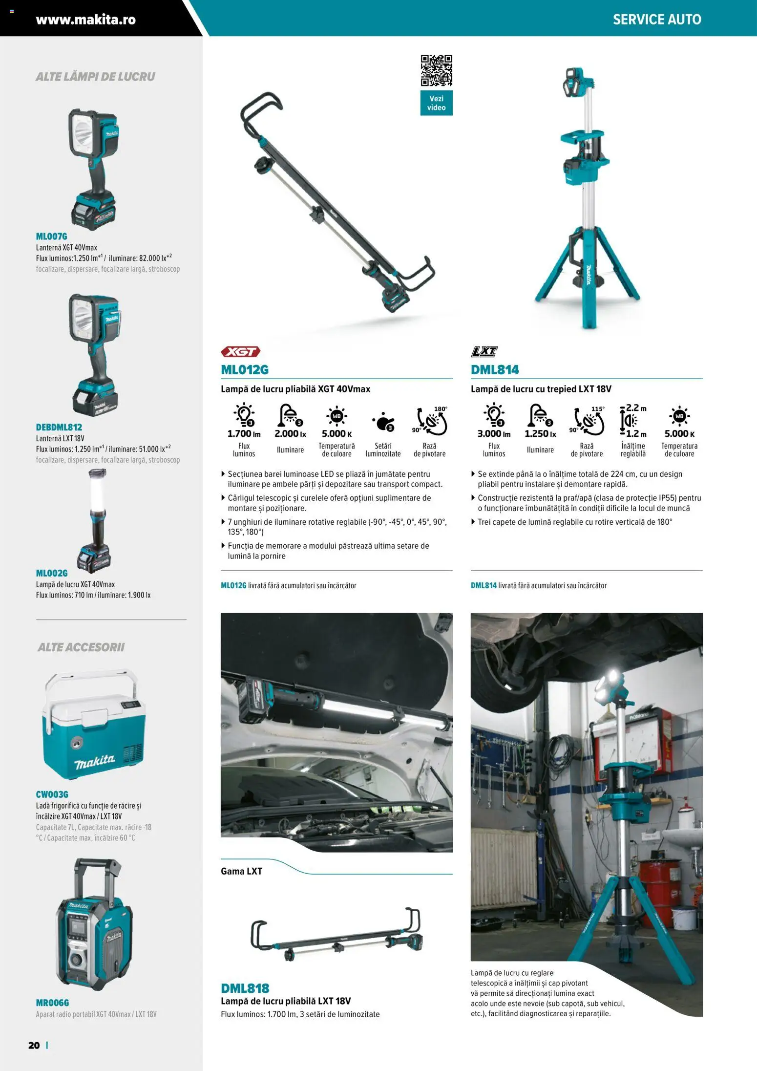 Noul catalog Makita – valabil de la 23.10.2025 | Pagină: 20 | Produse: Radio, Babak, Lampă, Ladă frigorifică