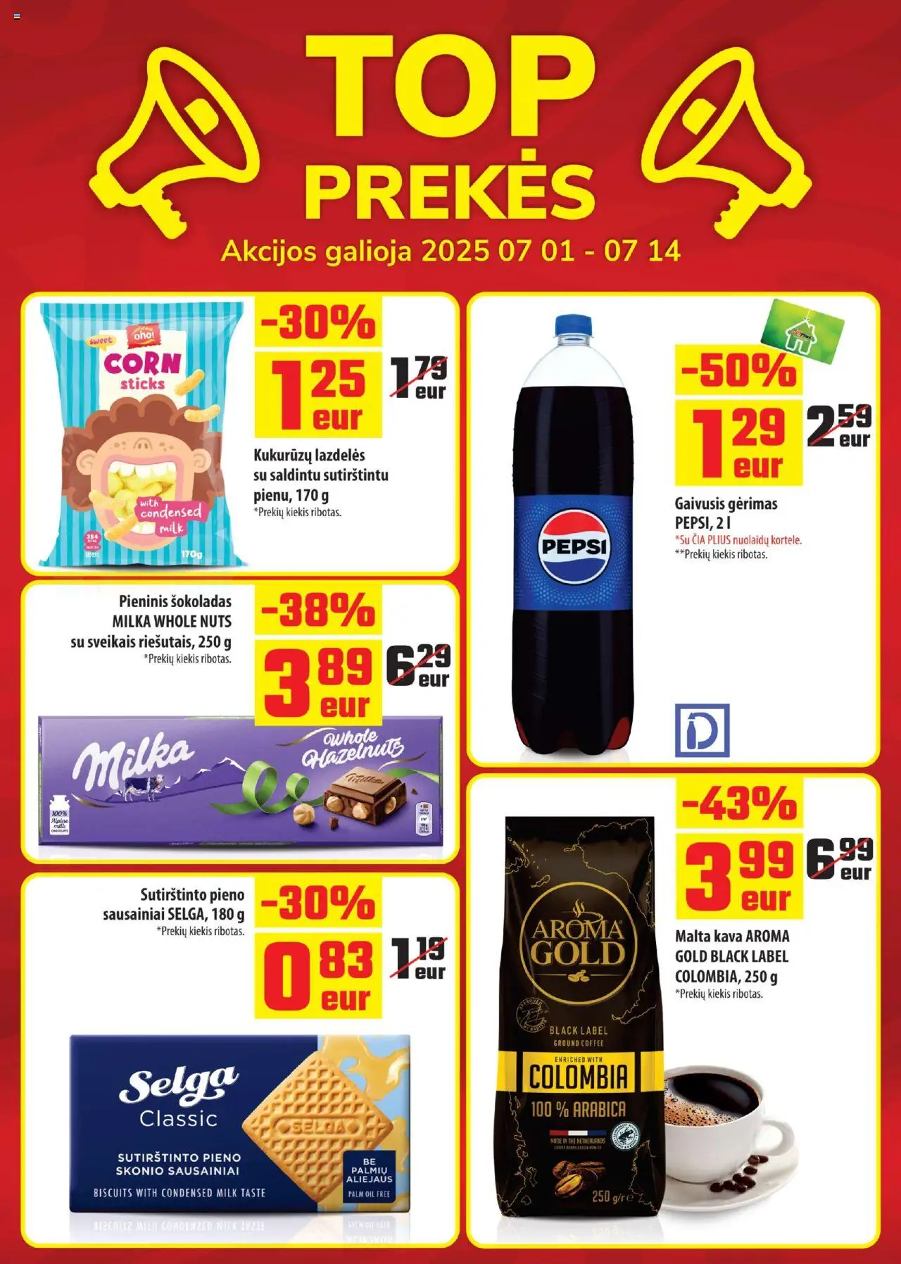 ČIA MARKET leidinys│galioja nuo 01.07.2025 | Puslapis: 18 | Prekių: Sausainiai, Gaivusis gėrimas, Kava, Šokoladas