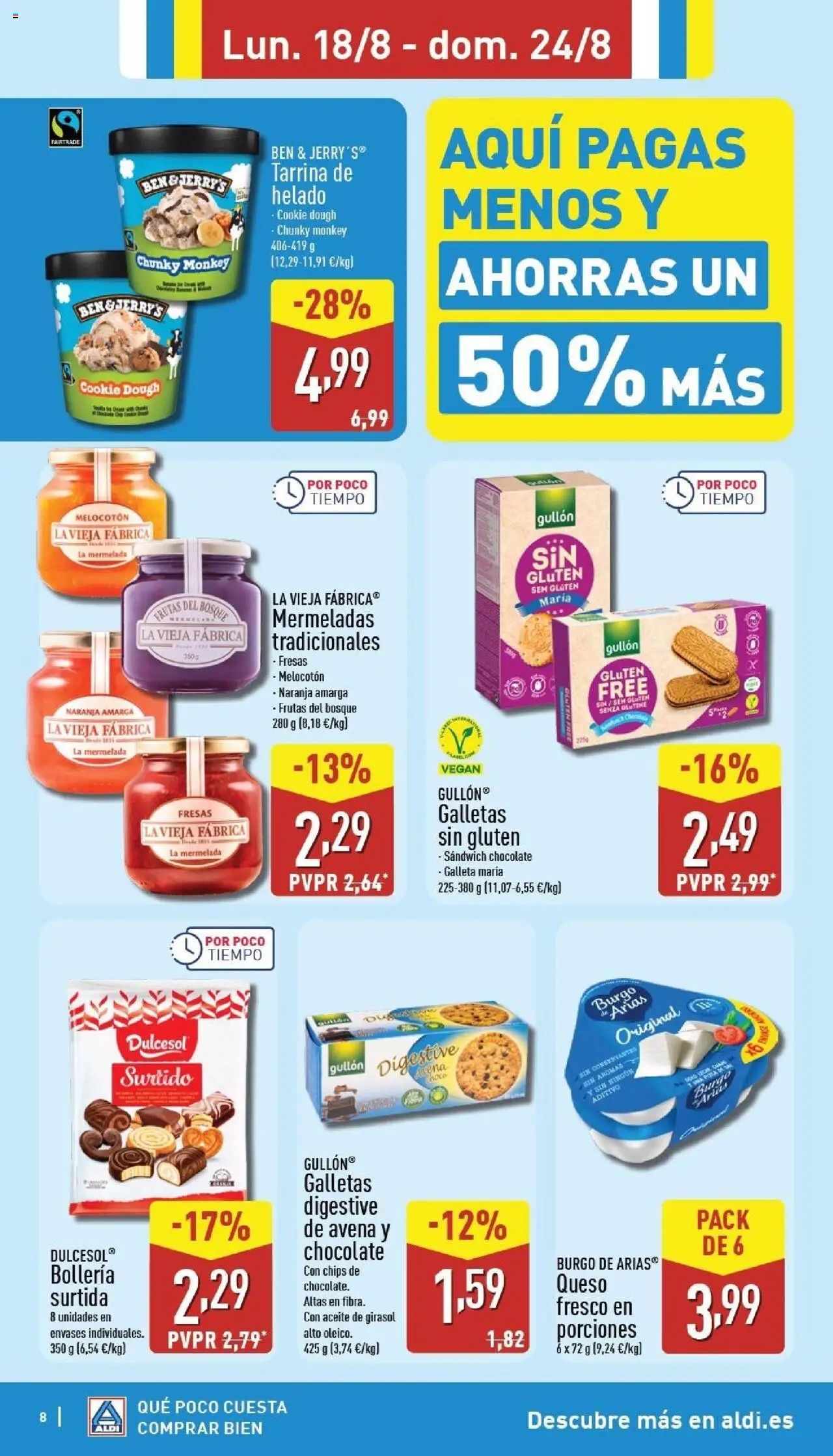 Aldi folleto Canarias │ válido desde el 18.08.2025 | Página: 8 | Productos: Chocolate, Fresas, Galletas, Helado