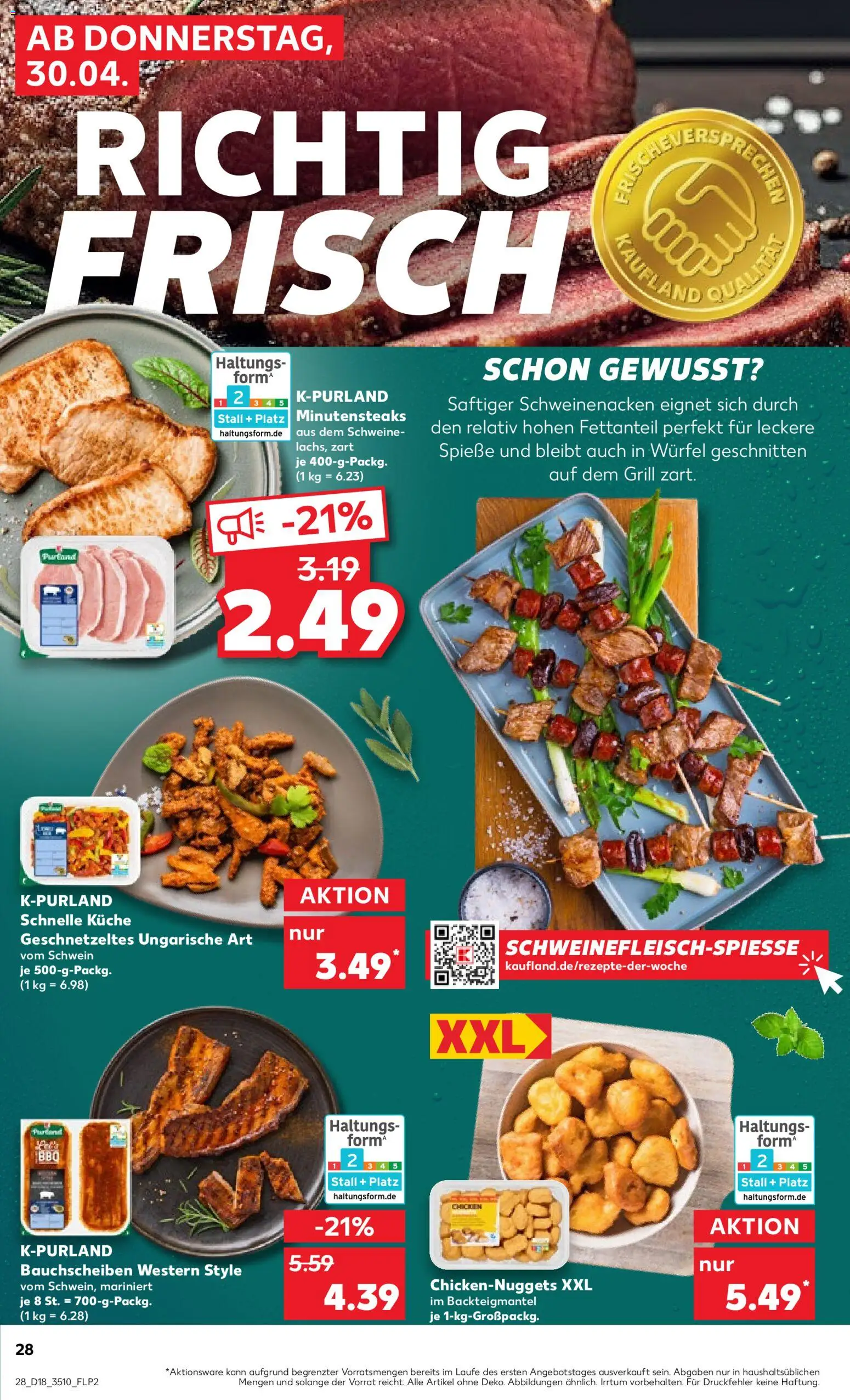 Kaufland Prospekt Leipzig	 – gültig ab 30.04.2026 | Seite: 28 | Produkte: Grill, Küche, Spieße, Schweinefleisch
