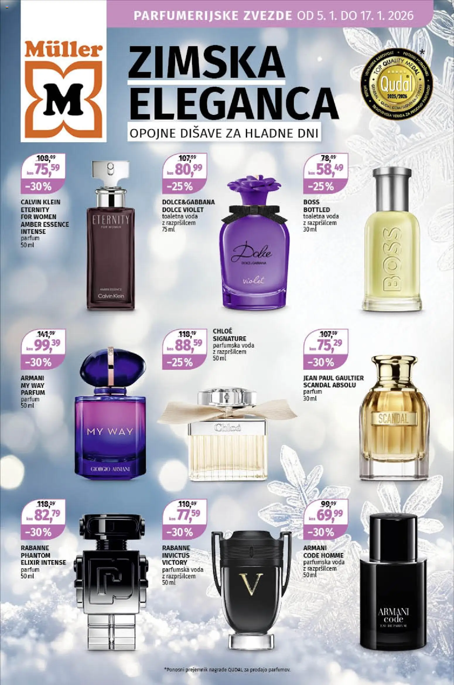 Novi Müller katalog ponudbe – veljaven od 05.01.2026 | Stran: 1 | Izdelki: Parfum, Voda, Toaletna voda, Parfumska voda