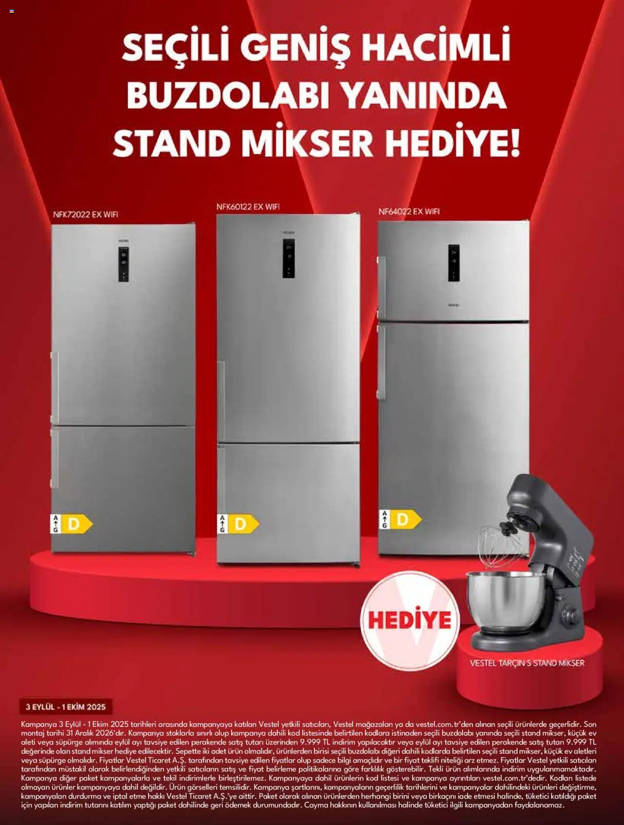 Vestel Katalog - 03.09.2025 tarihinden itibaren geçerlidir | Sayfa: 5 | Ürünler: Mikser, Tarçın, Buzdolabı