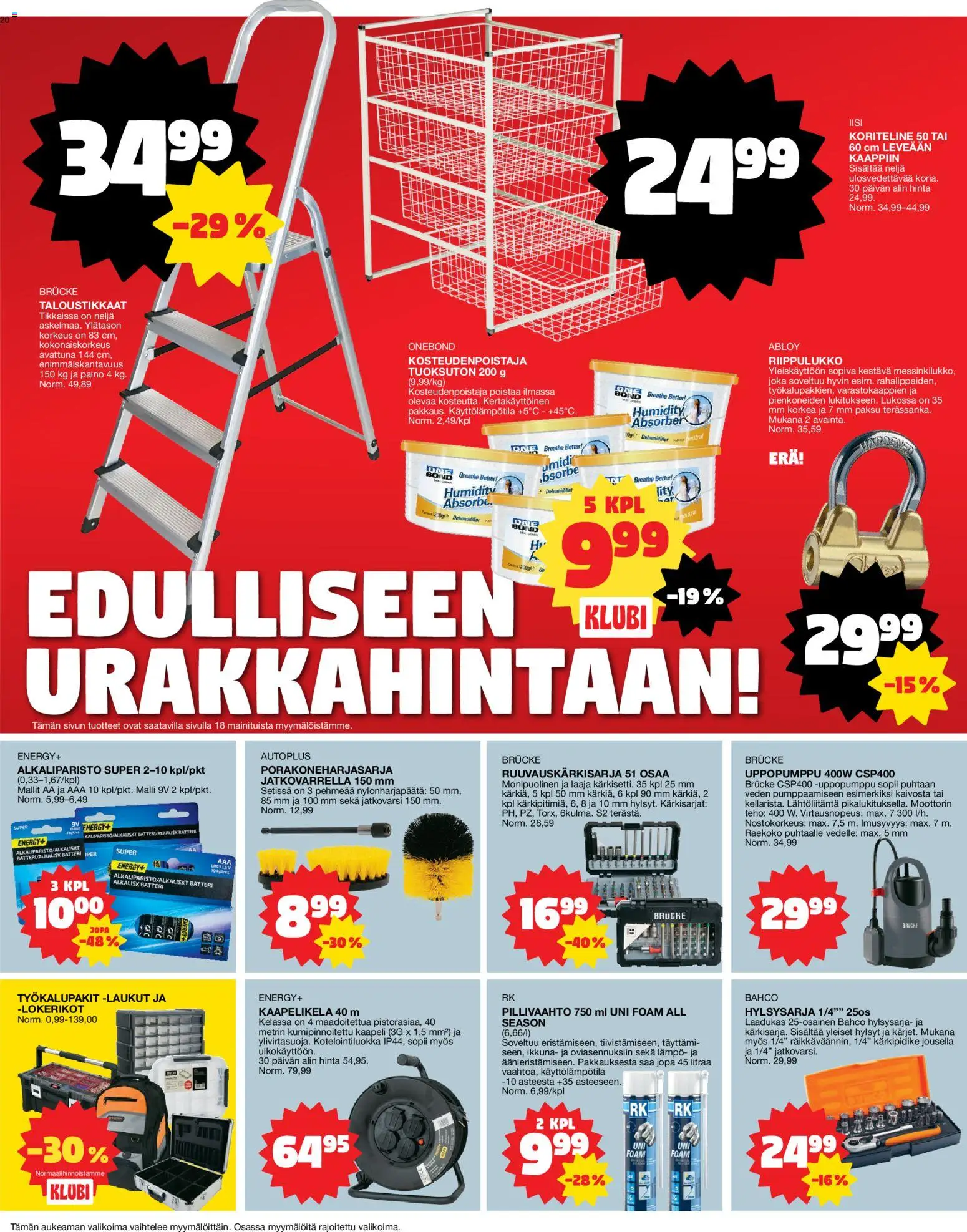 Tokmanni tarjoukset – voimassa 23.03.2026 alkaen | Sivu: 20 | Tuotteet: Riippulukko, Kaapeli