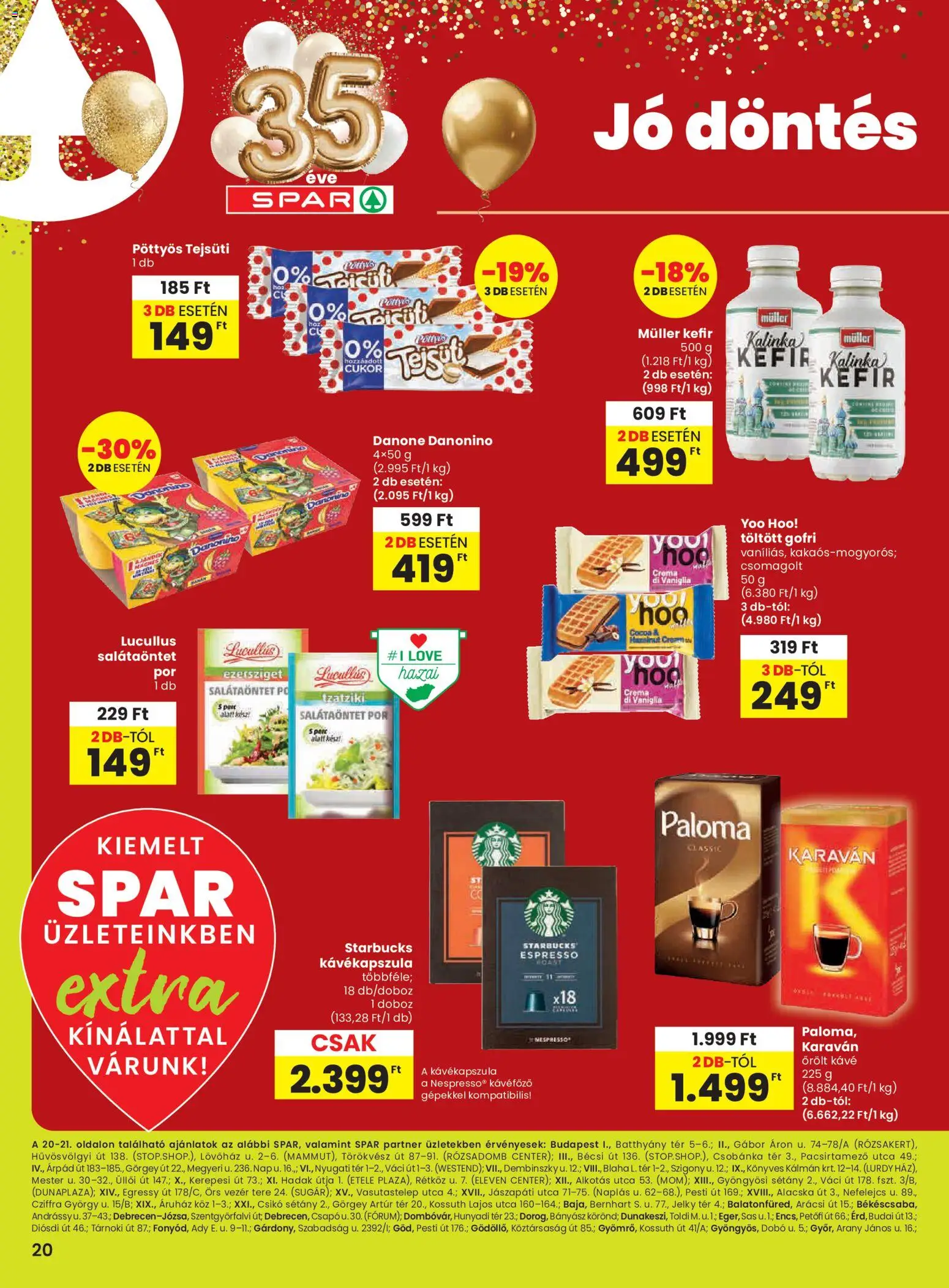 Spar akciós ujság - amely érvényes a következő dátumtól: 26.02.2026 | Oldal: 1 | Termékek: Kávékapszula, Kávé, Őrölt kávé, Cukor